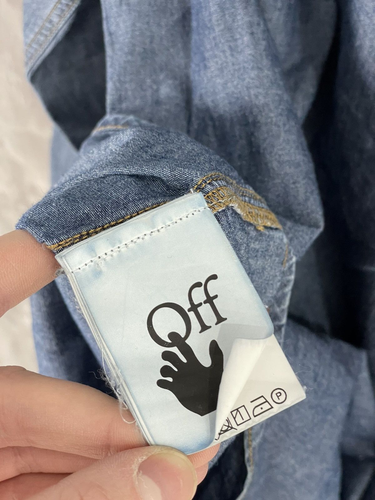 Off-White Off-White Big Logo Denim Hypebeast Style shirt Size US S / EU 44-46 / 1 - 14 Thumbnail