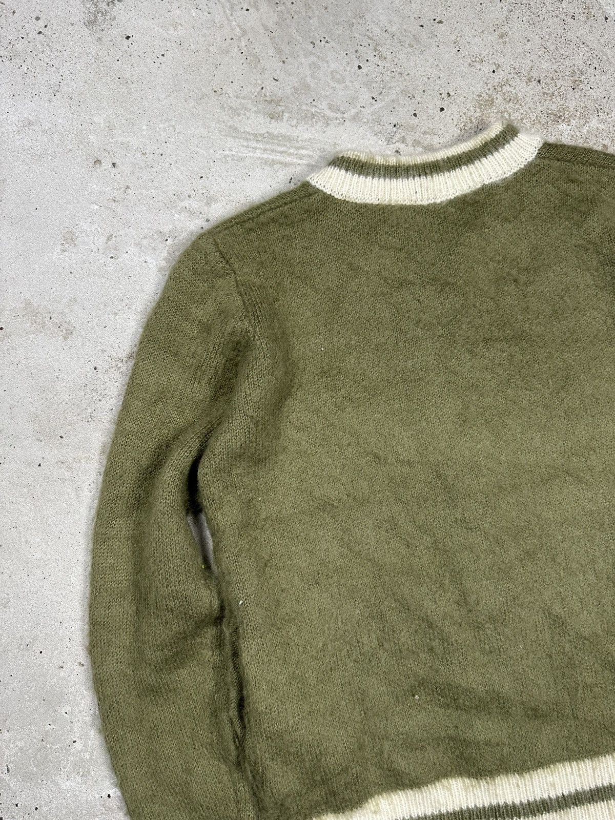 Japanese Brand × Vintage Vintage Y2K Wool & Mohair Olive Cardigan Sweater Knit Size US M / EU 48-50 / 2 - 13 Thumbnail