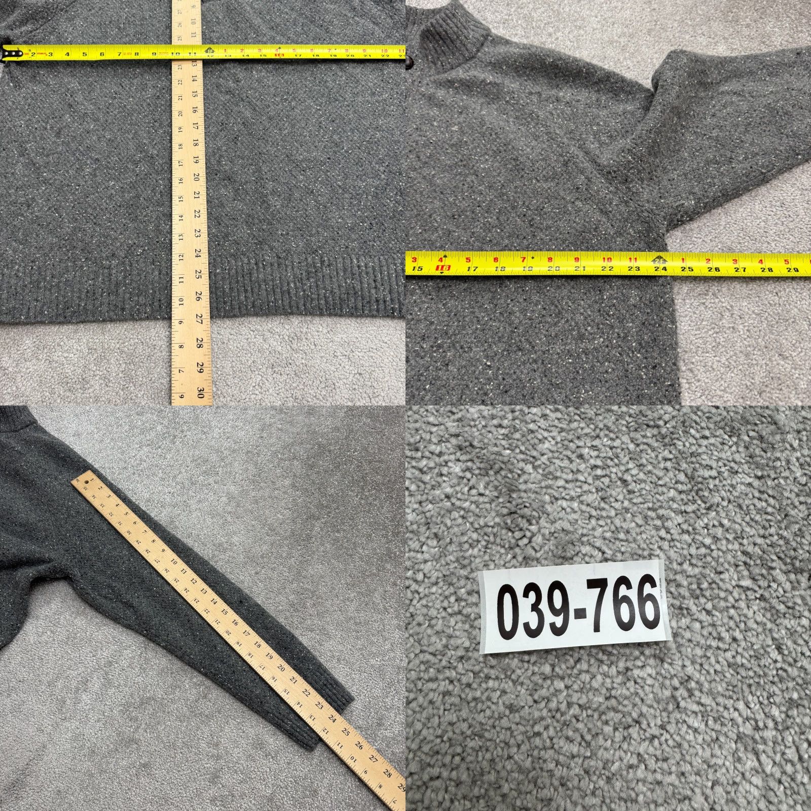 UNTUCKit UNTUCKit Gordonne Button Up Mock Neck Pullover Sweater Mens XXL Gray Lambswool Size US XXL / EU 58 / 5 - 9 Thumbnail