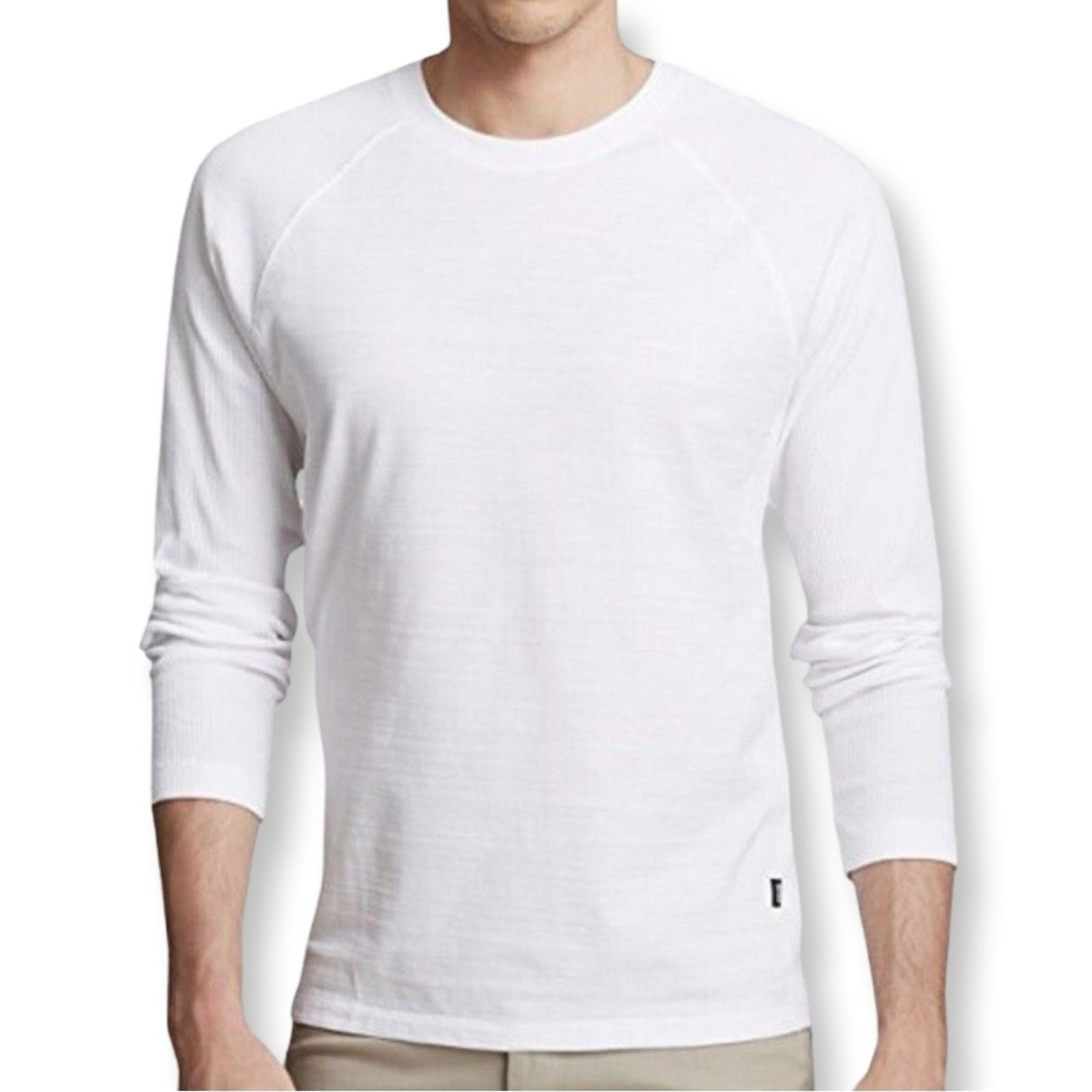 Hugo Boss Y2K Men’s Hugo Boss White Knit Cotton Long Sleeve Top Size US M / EU 48-50 / 2 - 1 Thumbnail
