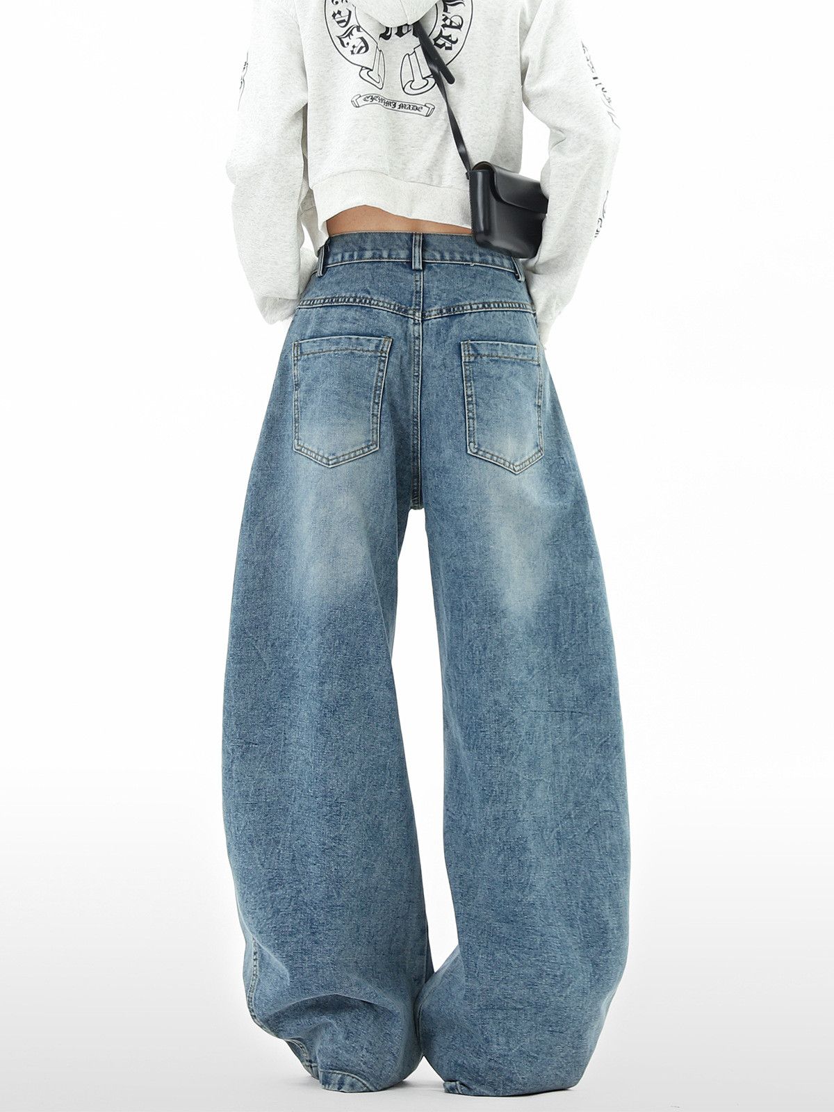 Japanese Brand High Street Embroidered Multi-Pocket Cargo Curved-Leg Jeans Size US 32 / EU 48 - 5 Thumbnail