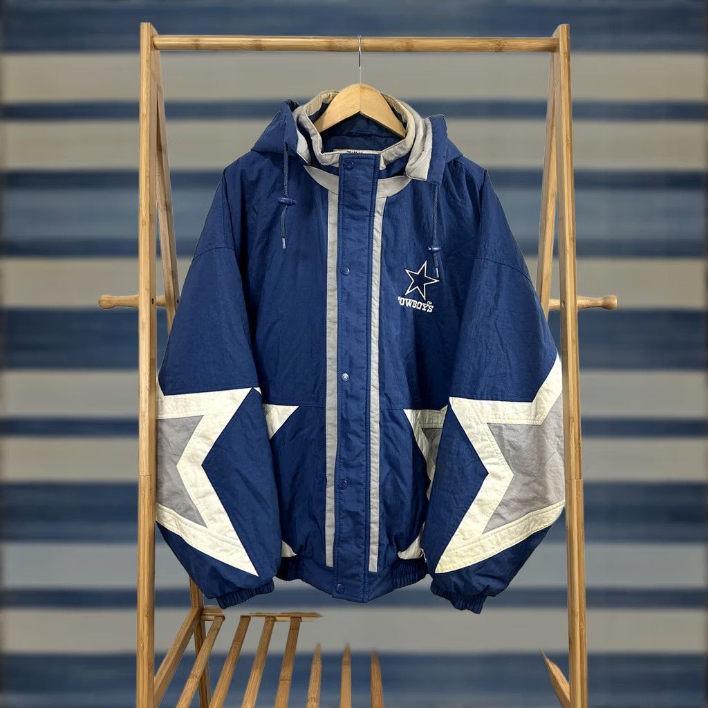 Starter VTG 90s Dallas Cowboys NFL Puffer Starter Hooded Jacket XL Mens Multicolor Style: Puffer Hooded Jacket Cowboy Theme Dress: Starter Jacket Size XL Mens Size US XL / EU 56 / 4 - 1 Thumbnail