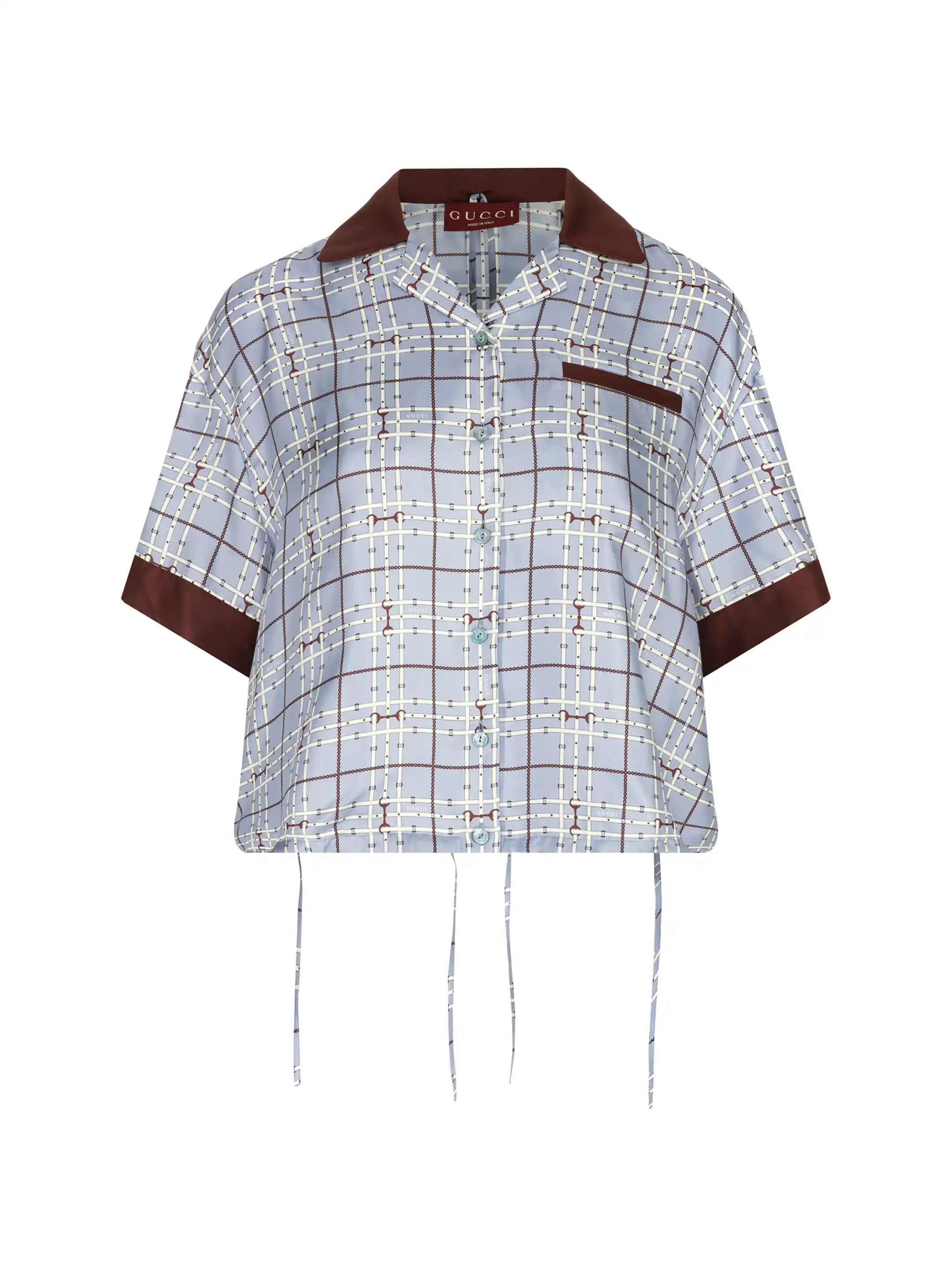 Gucci o1B3y1r0526 Silk Shirt With Print in Multicolor Size S / US 4 / IT 40 - 1 Thumbnail