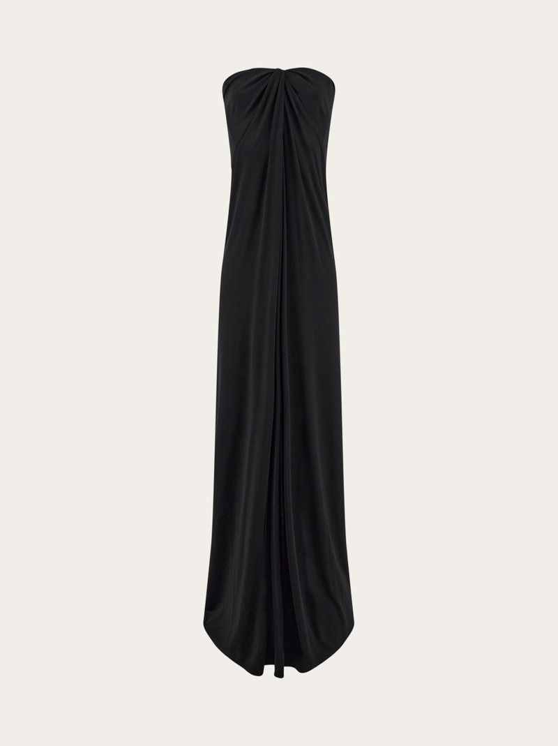 Salvatore Ferragamo o1s1rm0426 Strapless Maxi Dress in Black Size L / US 10 / IT 46 - 1 Thumbnail