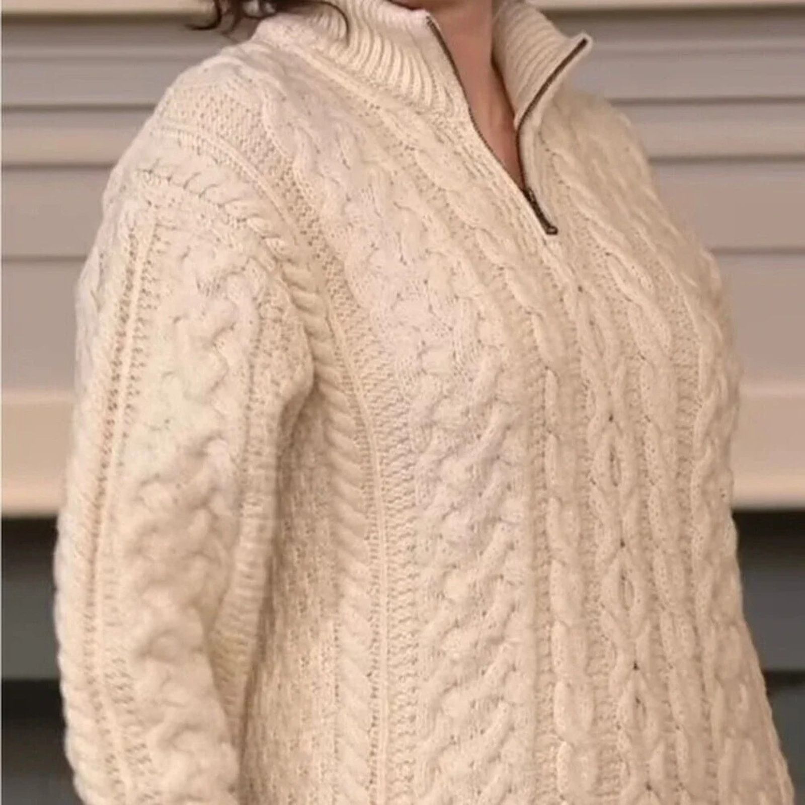 Kilronan Knitwear 100% Merino wool 1/2 zip sweater size M