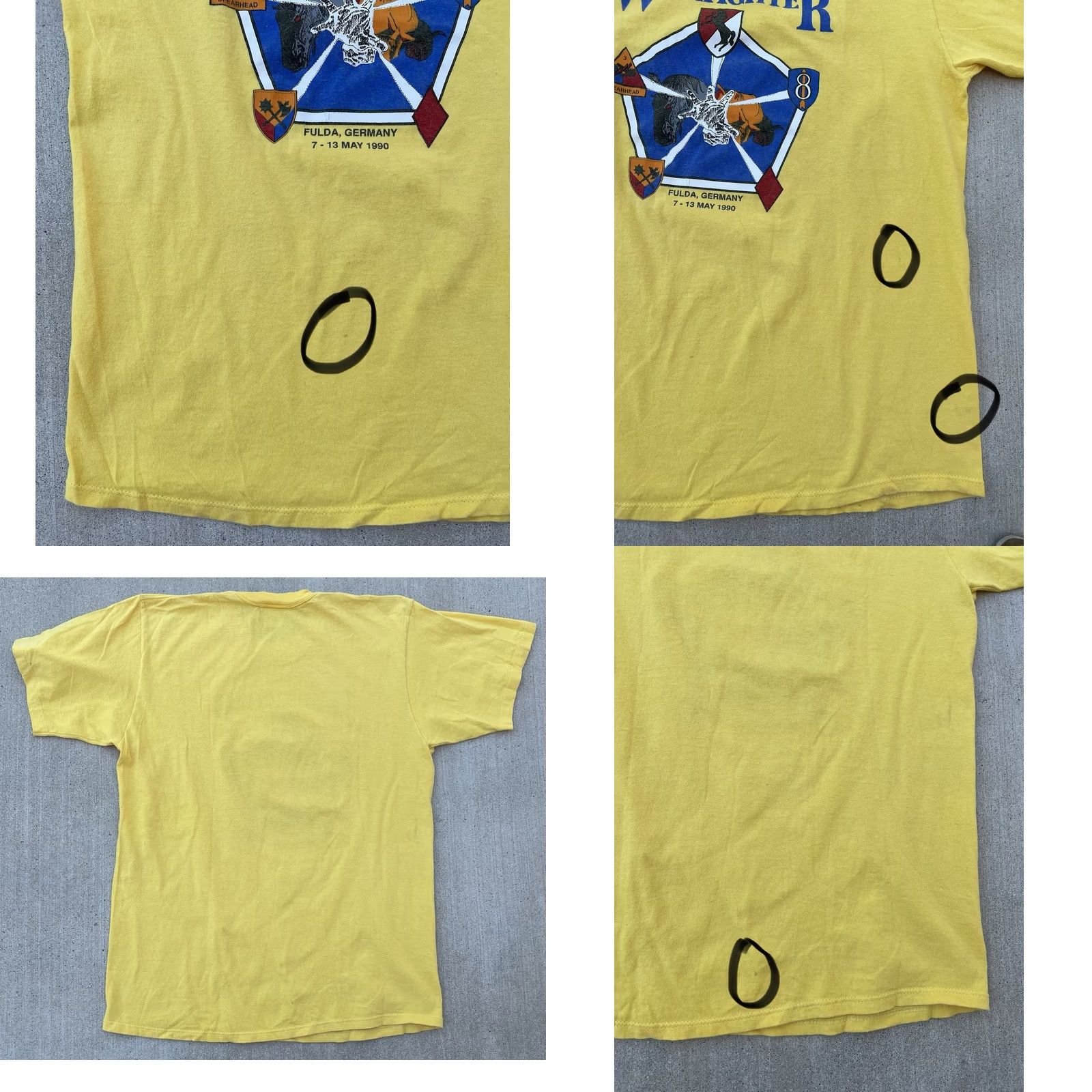 Jerzees VINTAGE Warfighter Fulda Germany 1990 T Shirt Jerzees Adult XL Yellow Military Exercise Jersey T-Shirt Men XS? Size US XL / EU 56 / 4 - 10 Thumbnail