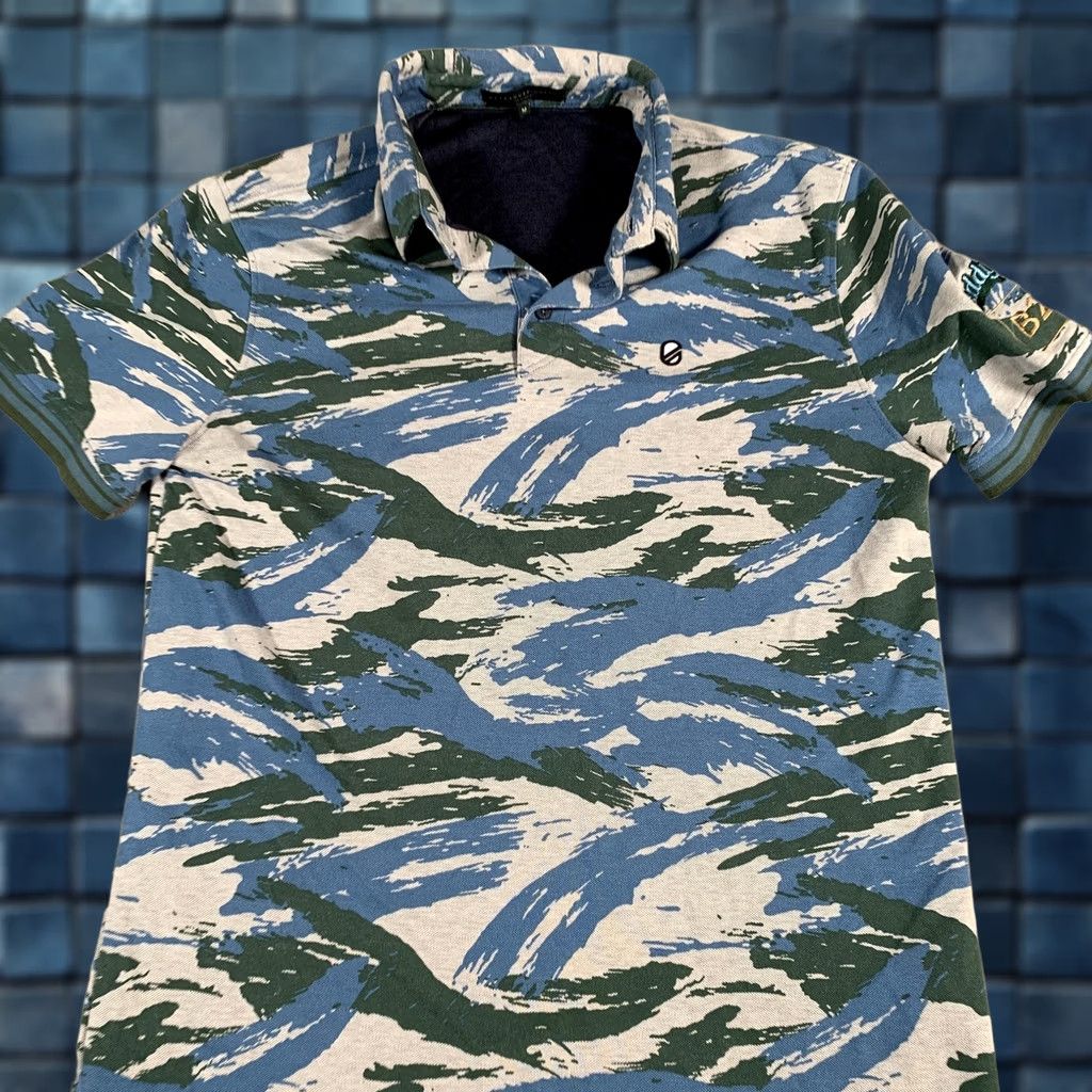 Vintage Extracurricular Polo Shirt Mens Medium Blue Green Camo Golf CaddyHack Top Size US M / EU 48-50 / 2 - 1 Thumbnail