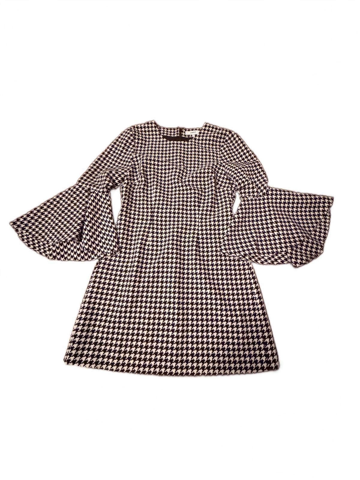 Other Likely Mallory Houndstooth Flare-Sleeve Mini Dress Size M / US 6-8 / IT 42-44 - 2 Thumbnail
