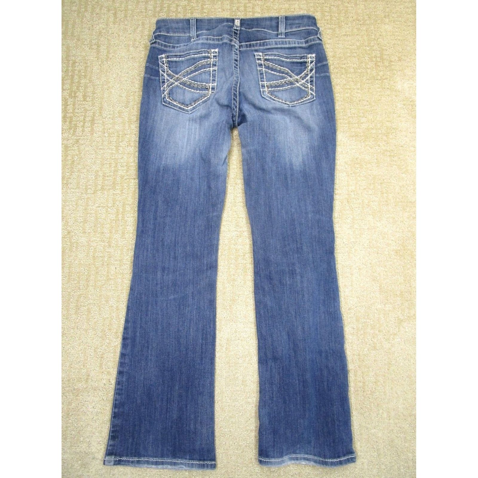 Ariat Ariat Jeans Blue Bootcut Mid Rise 32 Women Denim Pockets Logo Southwestern Cowboy 32x32 Regular Mens Womens Girls? Size 24" / US 00 / IT 34 - 3 Thumbnail