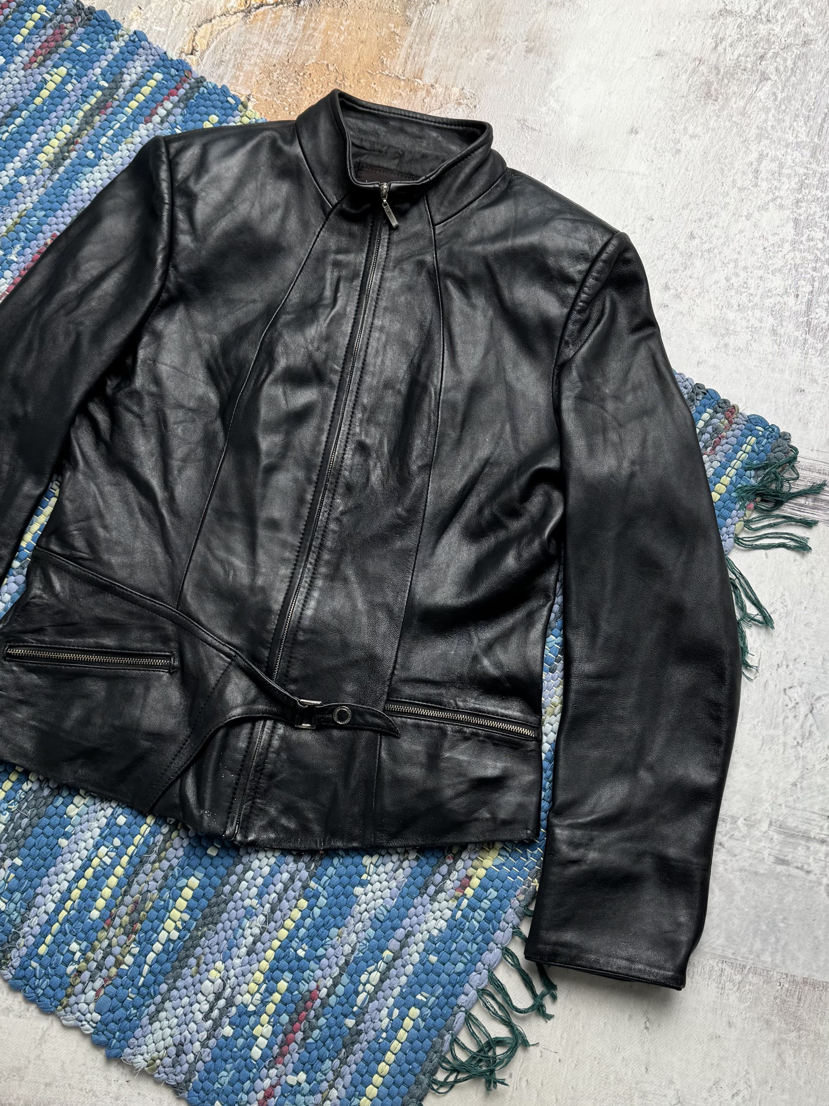 Vintage Vintage Cropped Leather Jacket A8(V8)D15 Size L / US 10 / IT 46 - 3 Thumbnail