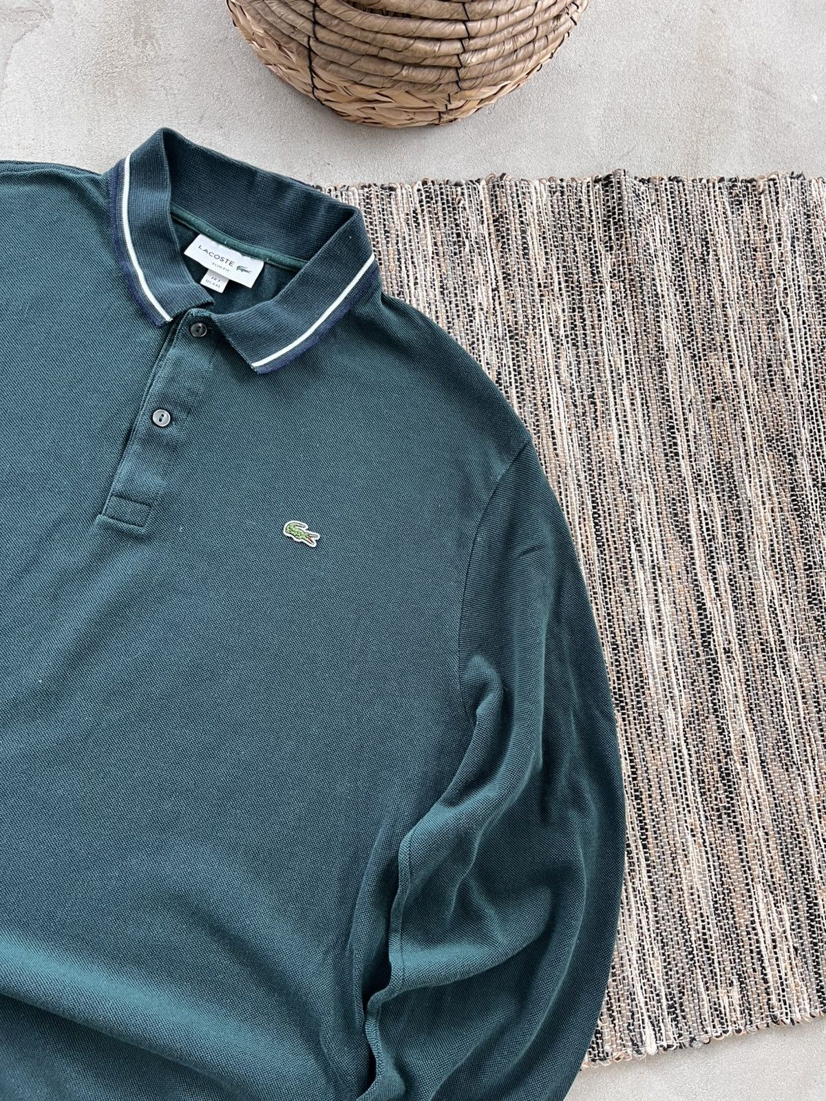 Lacoste Vintage Lacoste Rugby Shirt Green Minimalist Small Logo Y2K Size US XXL / EU 58 / 5 - 4 Thumbnail