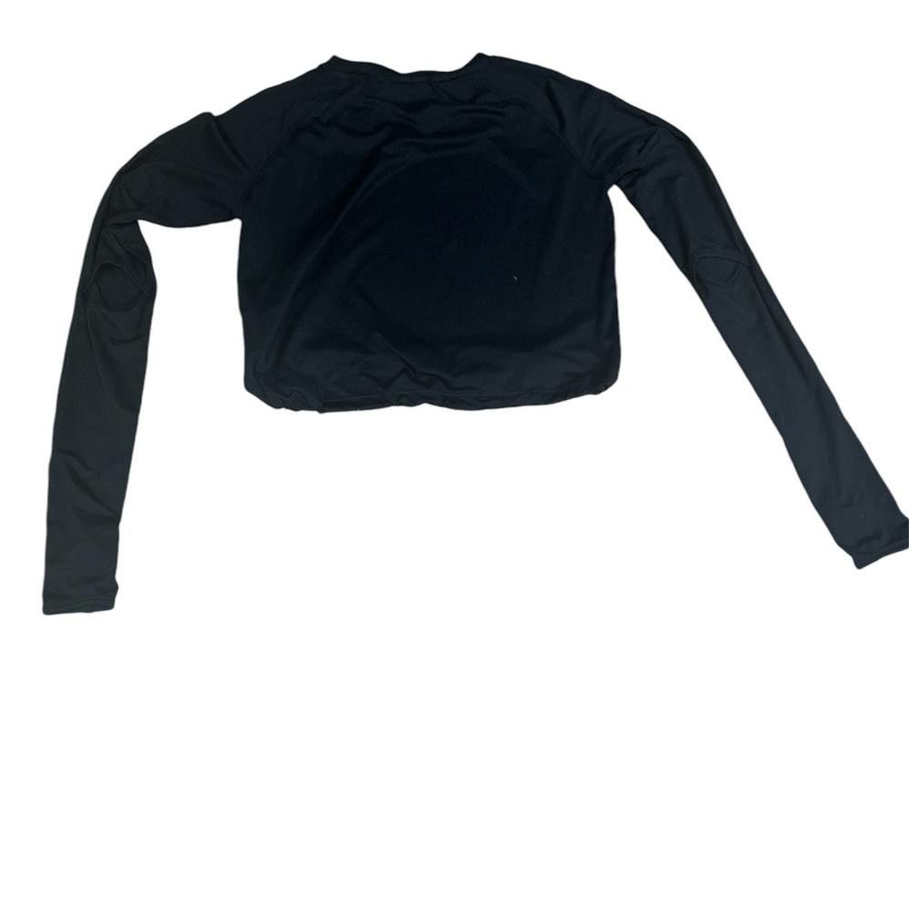 Gymshark Gymshark Womens Drawcord Crop Top Small S Long Sleeve Black Size S / US 4 / IT 40 - 3 Thumbnail