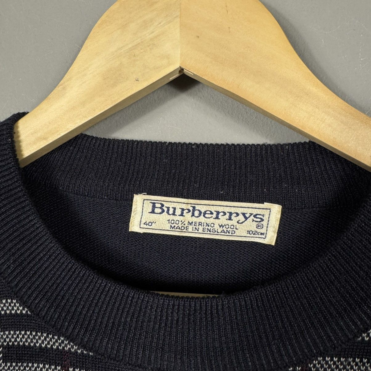 Burberry Vintage 80s Burberry Knit Wool Sweater Size US L / EU 52-54 / 3 - 4 Thumbnail