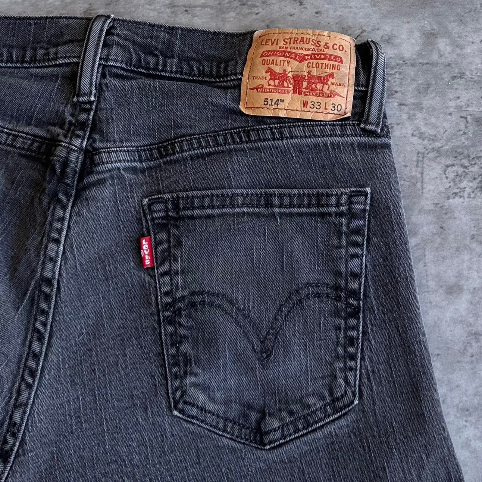 Levi's × Levi's Vintage Clothing Levi’s 514 Slim Straight Faded Black Essential Denim Jeans Size US 32 / EU 48 - 3 Thumbnail
