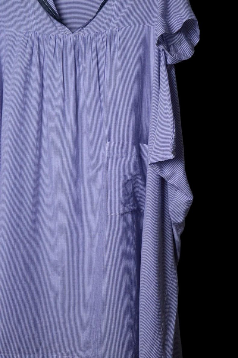 Comme des Garcons Comme Des Garcons Navy Neck Flat Cut Dress Size S / US 4 / IT 40 - 4 Thumbnail