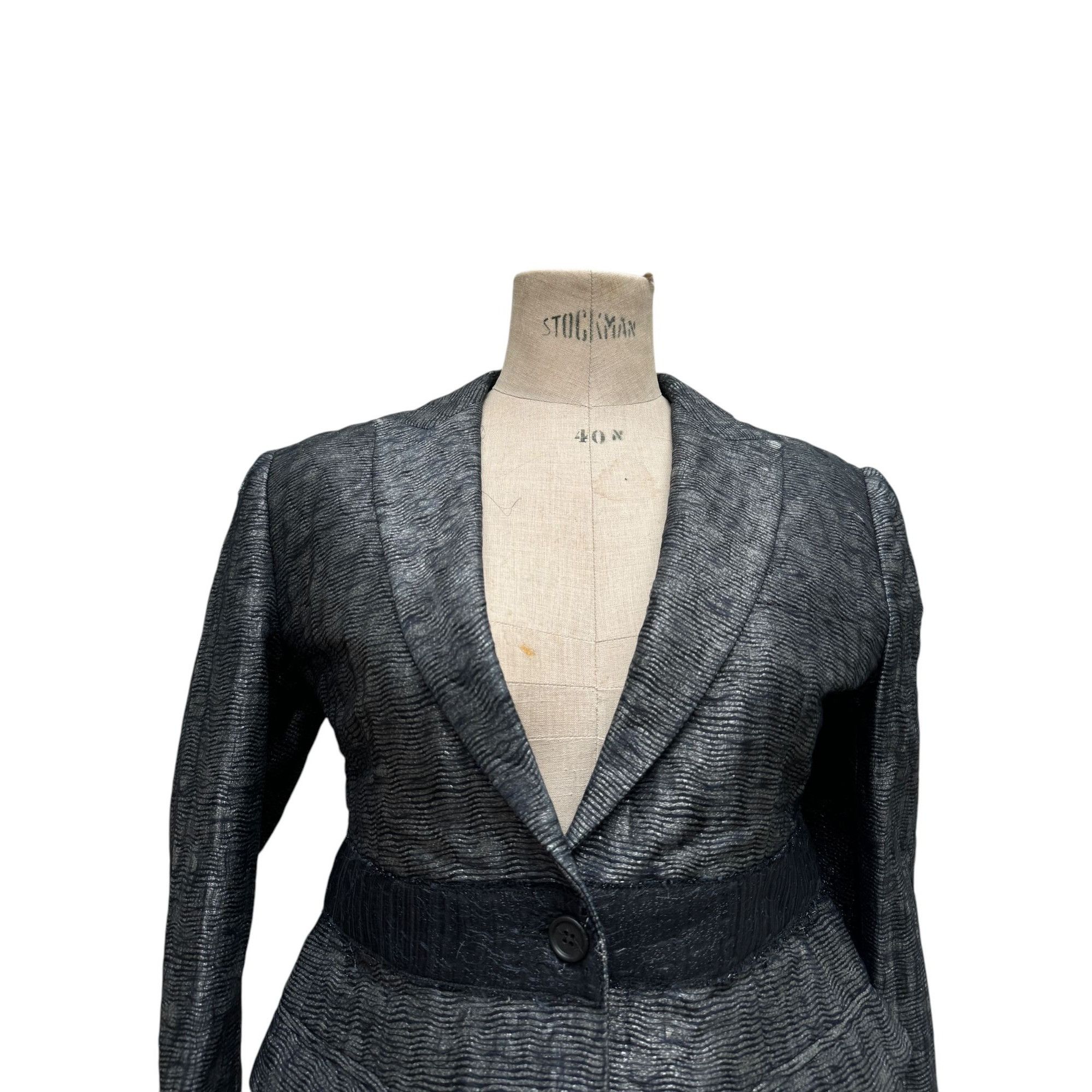 Miu Miu Grey Metallized Blazer Jacket Size M / US 6-8 / IT 42-44 - 4 Thumbnail
