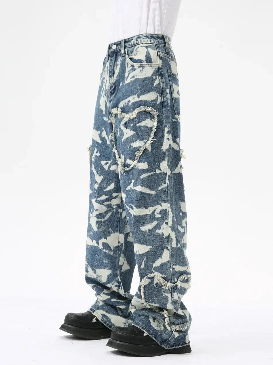 Japanese Brand Retro loose high street printed patchwork jeans Size US 32 / EU 48 - 1 Thumbnail