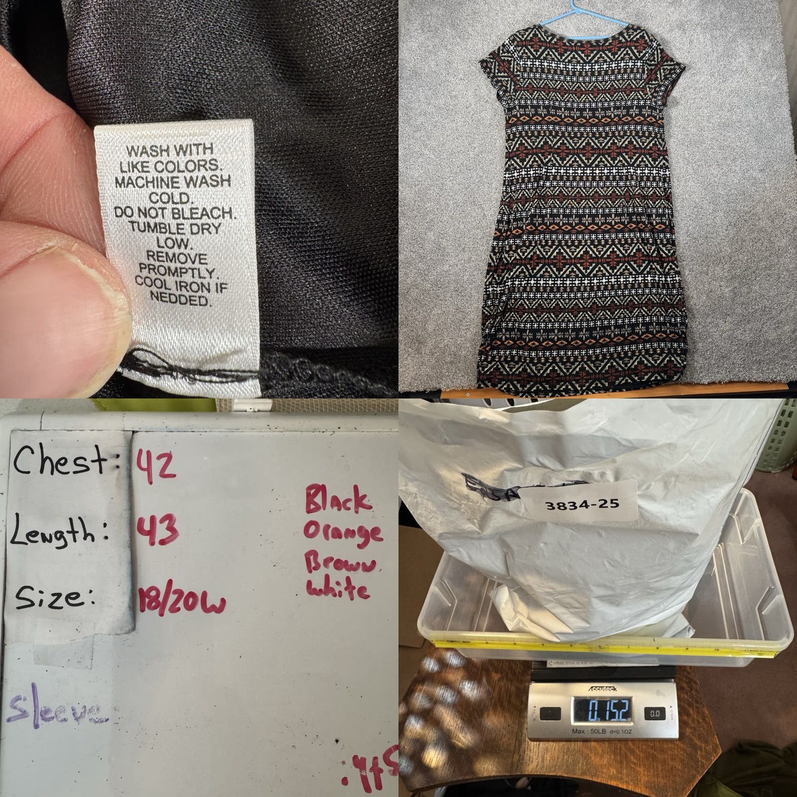 Vintage Cato Dress Plus Size 18/20 W Lined Midi Boho Southwestern Tribal Aztec Geometric Pattern Womens Size XXL / US 16-18 / IT 52-54 - 8 Thumbnail