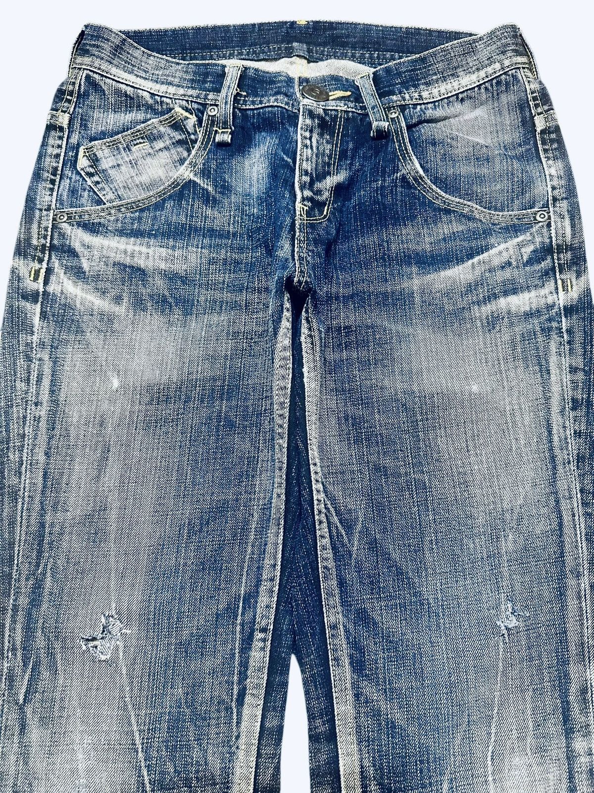 Japanese Brand Vintage Distressed Rattle Trap Faded Wash Baggy Style Size US 29 - 4 Thumbnail