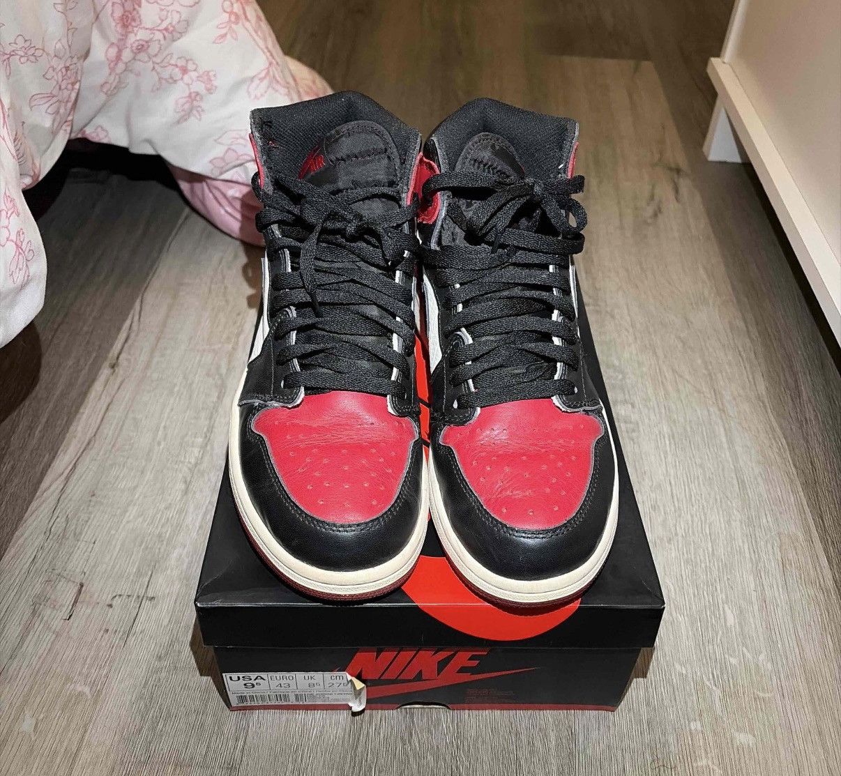 Jordan Brand jordan 1 bred toe size 9.5 Size US 9.5 / EU 42-43 - 3 Thumbnail