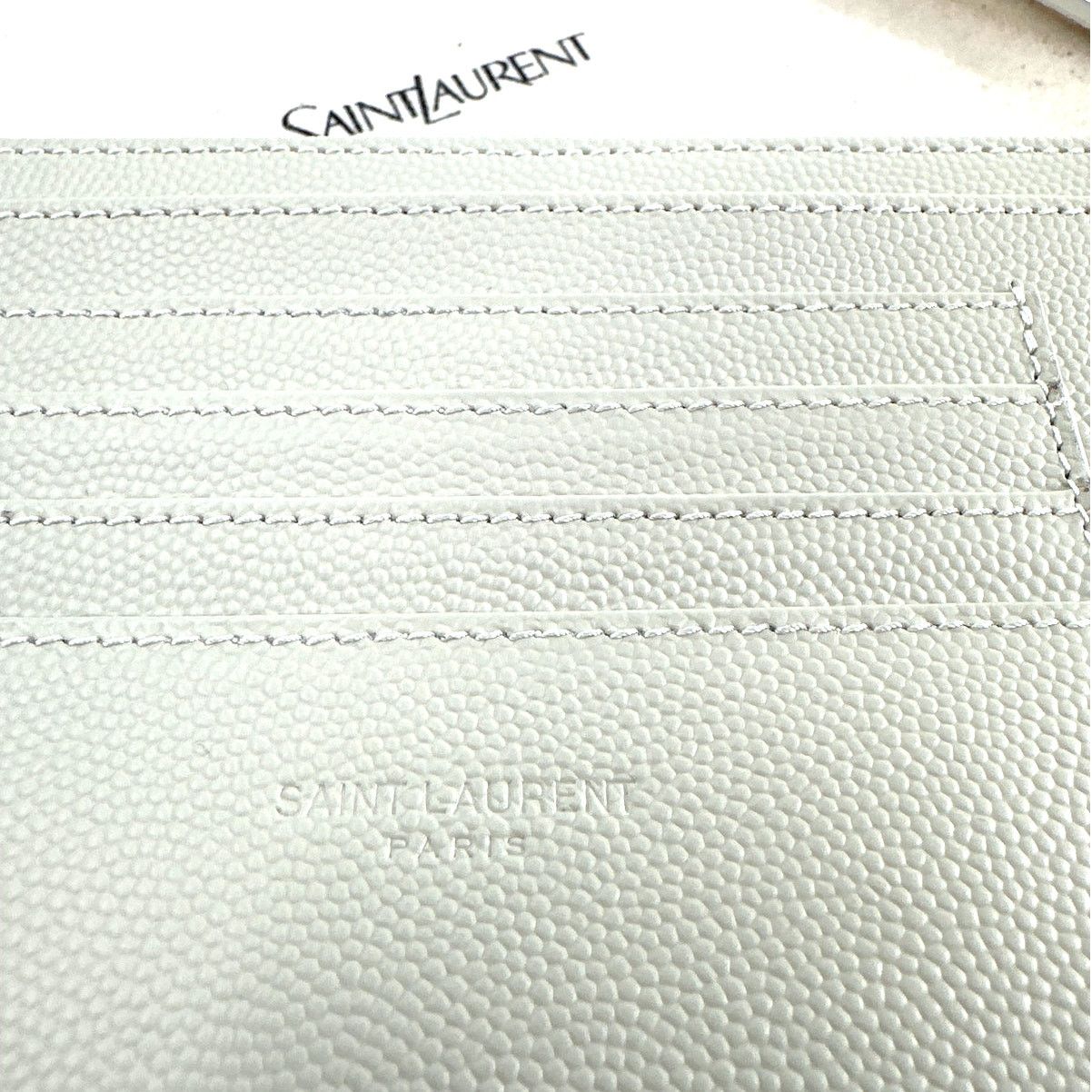 Saint Laurent Paris Saint Laurent Women's Cream Monogram Leather Wallet Clutch Size ONE SIZE - 7 Thumbnail