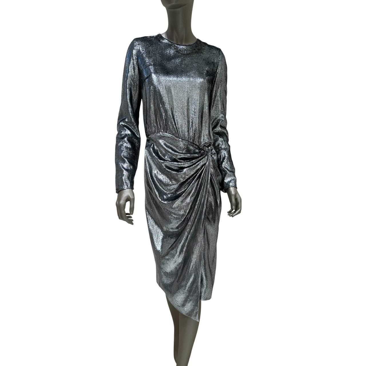 Saint Laurent Paris Saint Laurent Metallic Printed Midi Dress - Size 38 Size S / US 4 / IT 40 - 1 Thumbnail