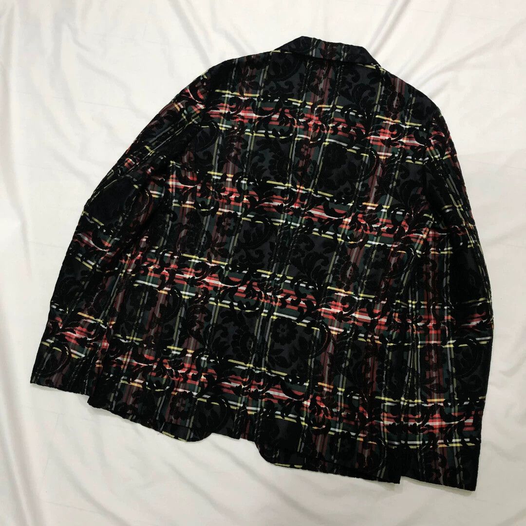 Comme des Garcons CDG 12AW Striped Velvet Jkt S w/ Black Floral Embroidery Size US S / EU 44-46 / 1 - 4 Thumbnail