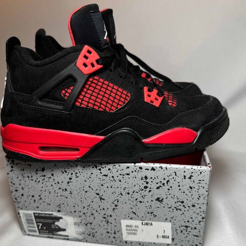 Jordan Brand × Nike Size 7 - Nike Air Jordan 4 Retro GS Red Thunder Men's Shoes Size US 7 / EU 40 - 1 Thumbnail