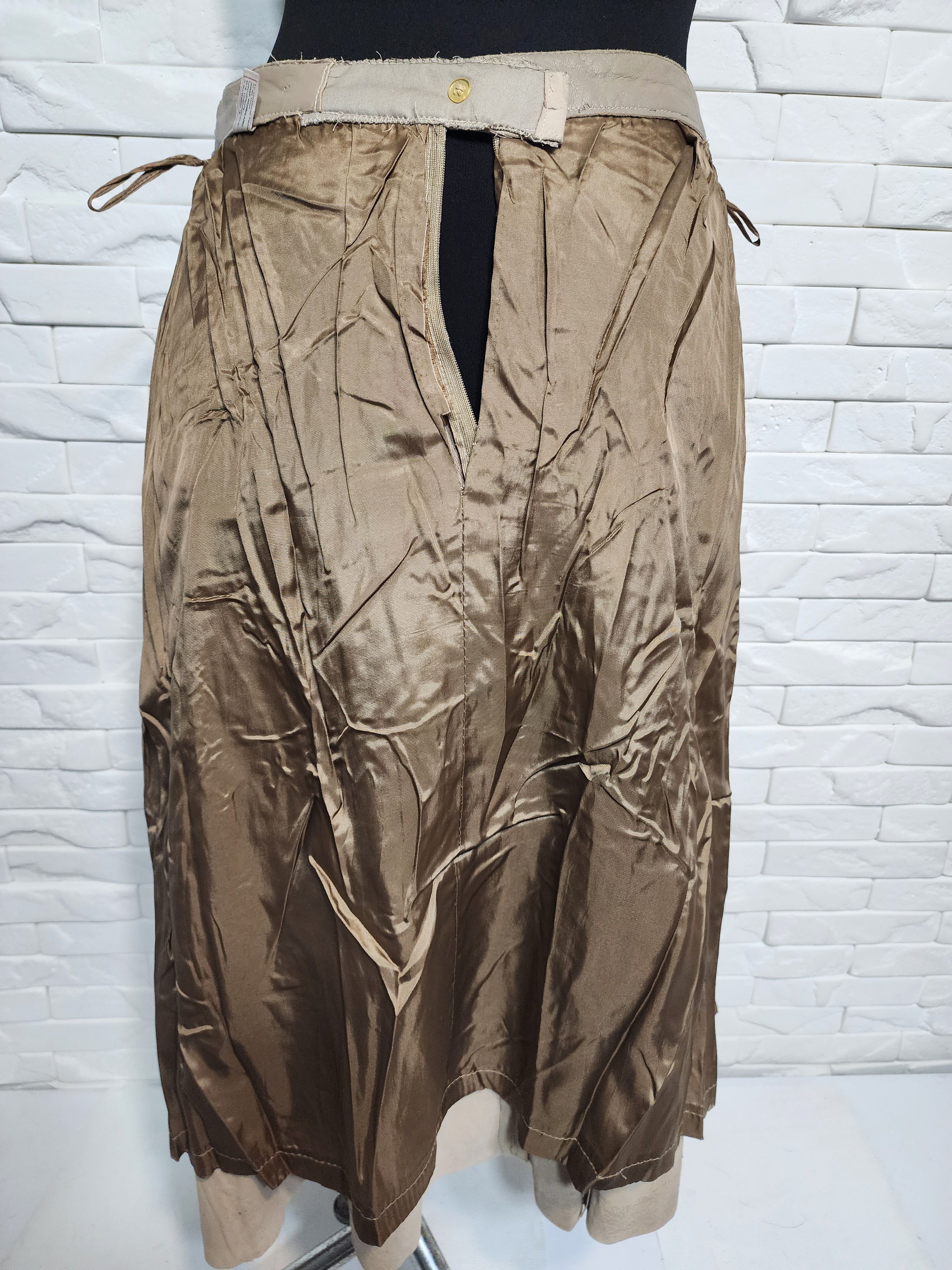 Other Beige Leather Skirt: Flared Skirt. Size 31" - 7 Thumbnail
