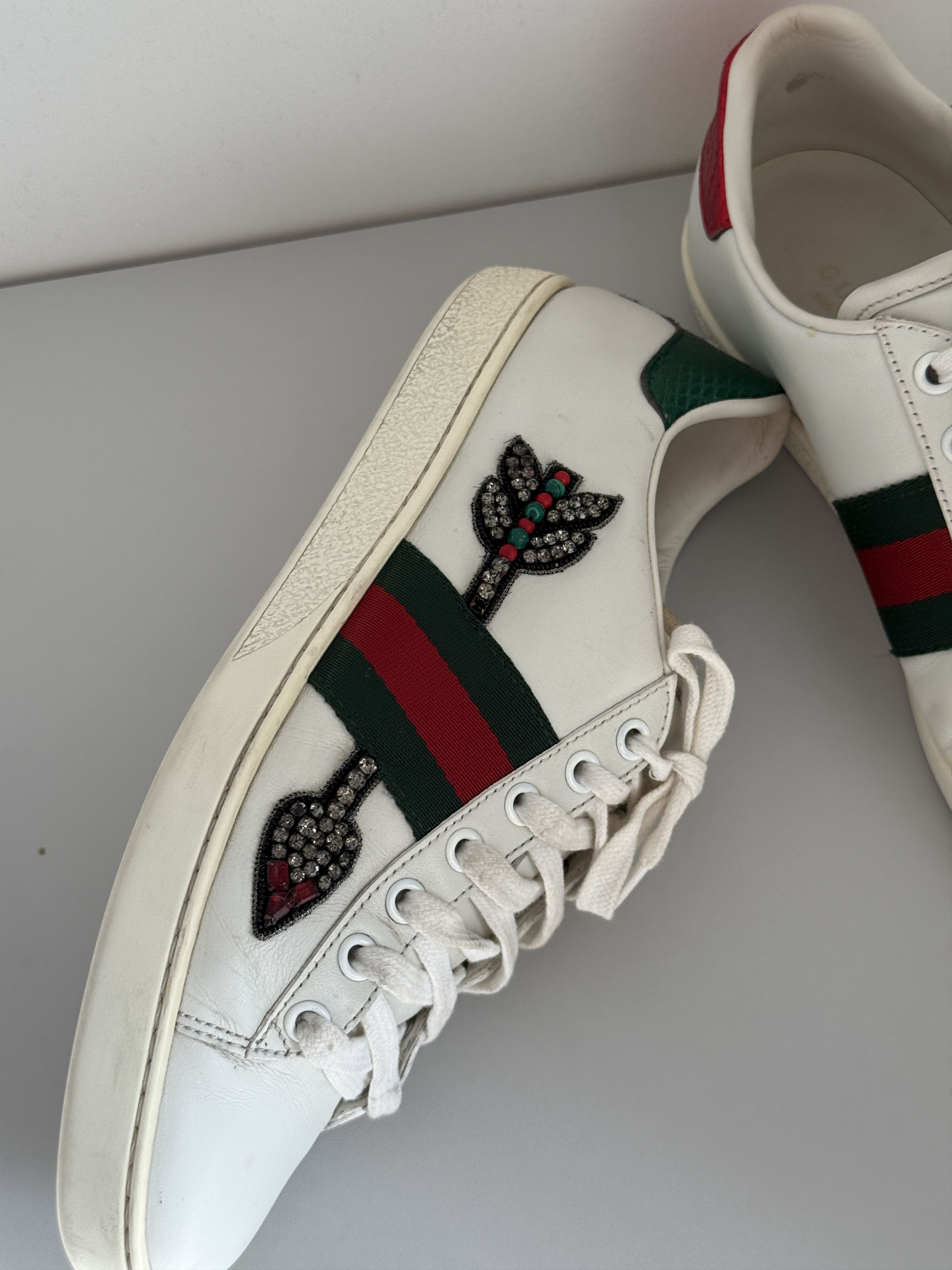 Gucci GUCCI Ace Arrow White Leather Sneakers Size US 8 / IT 38 - 11 Thumbnail
