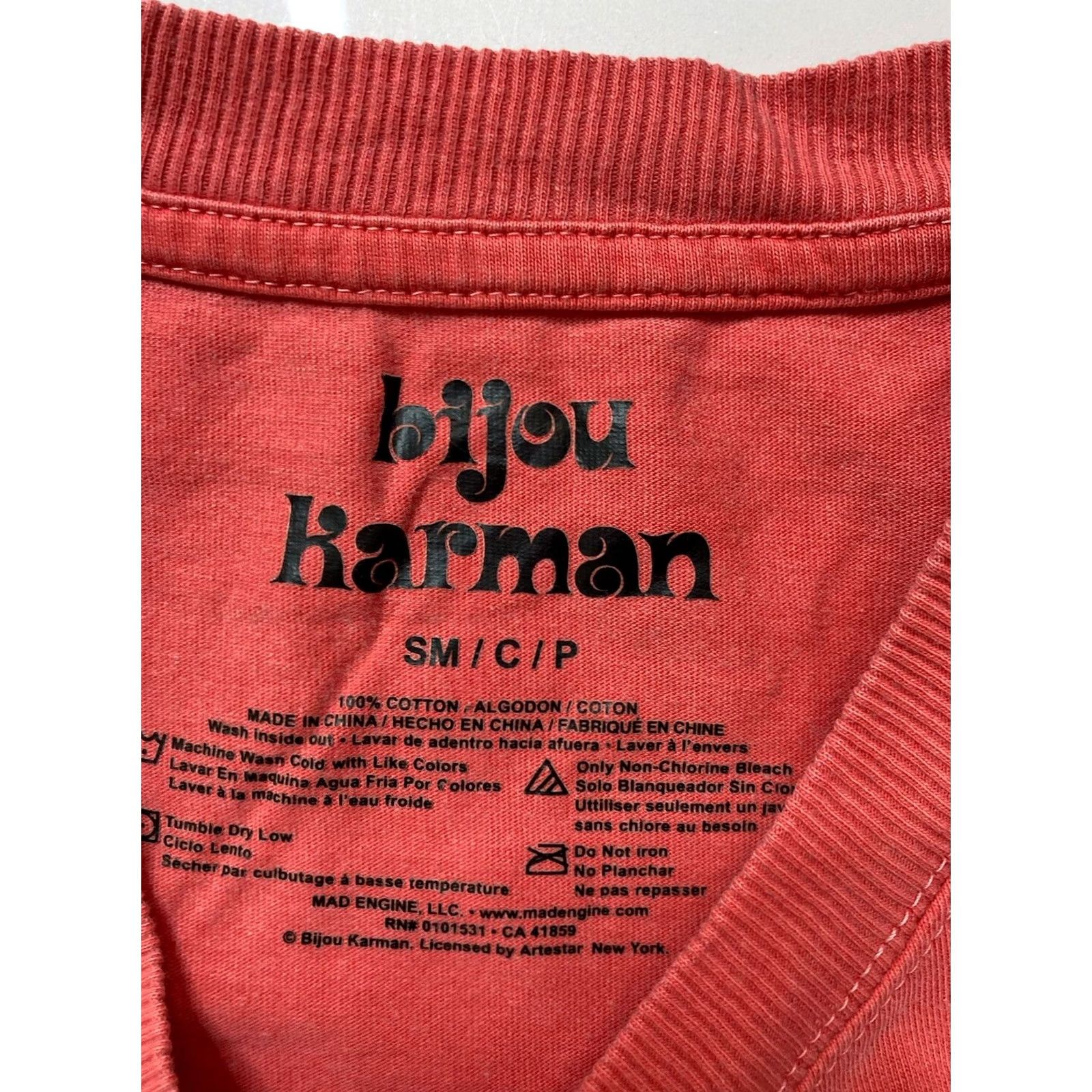 Pinko Bijou Karman Graphic T-shirt Women Small Salmon Pink Short Sleeve Size S / US 4 / IT 40 - 4 Thumbnail
