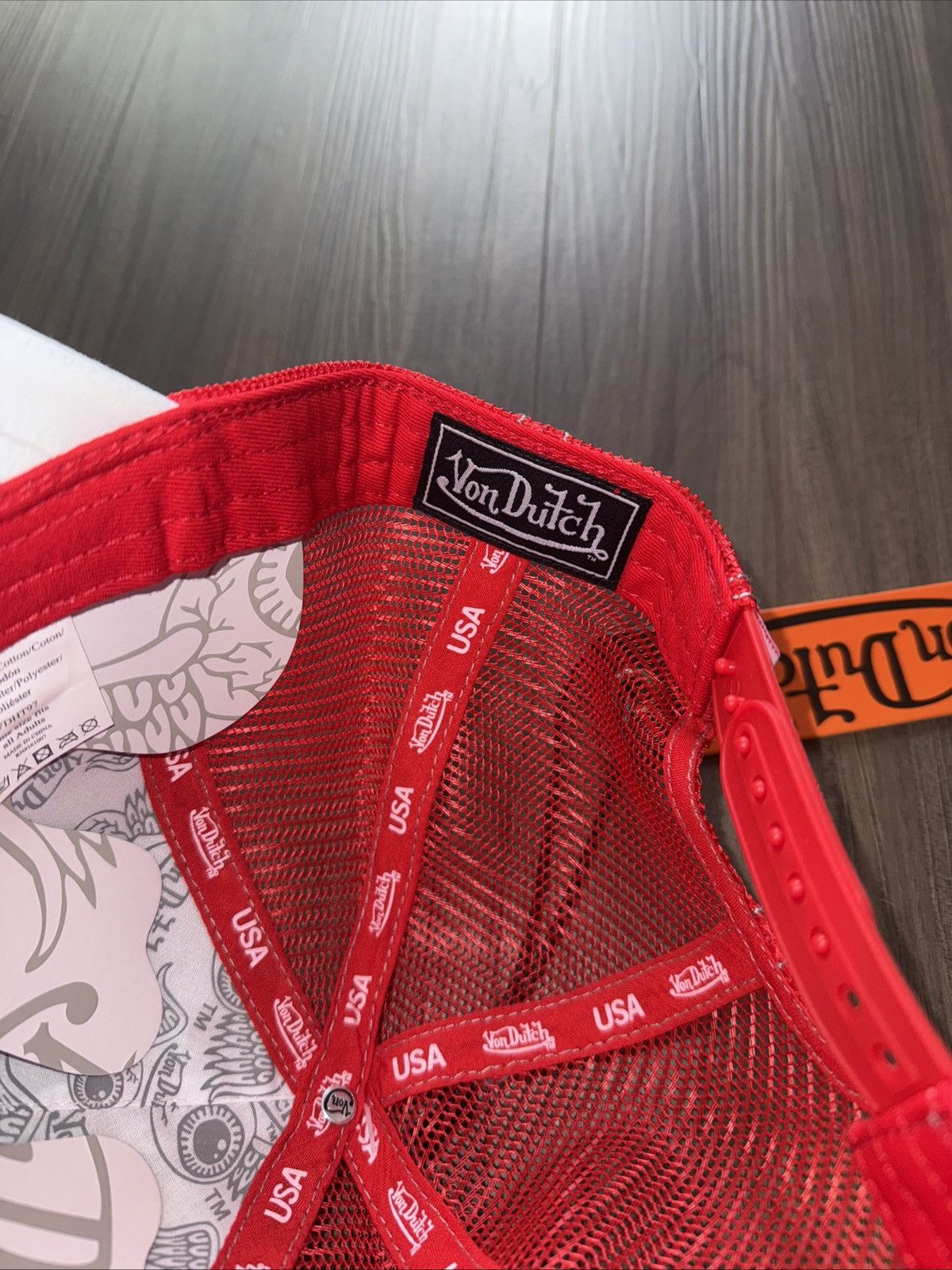 Von Dutch Von Dutch Trucker Hat White Red Oval Logo Snapback Cap New Size ONE SIZE - 4 Thumbnail