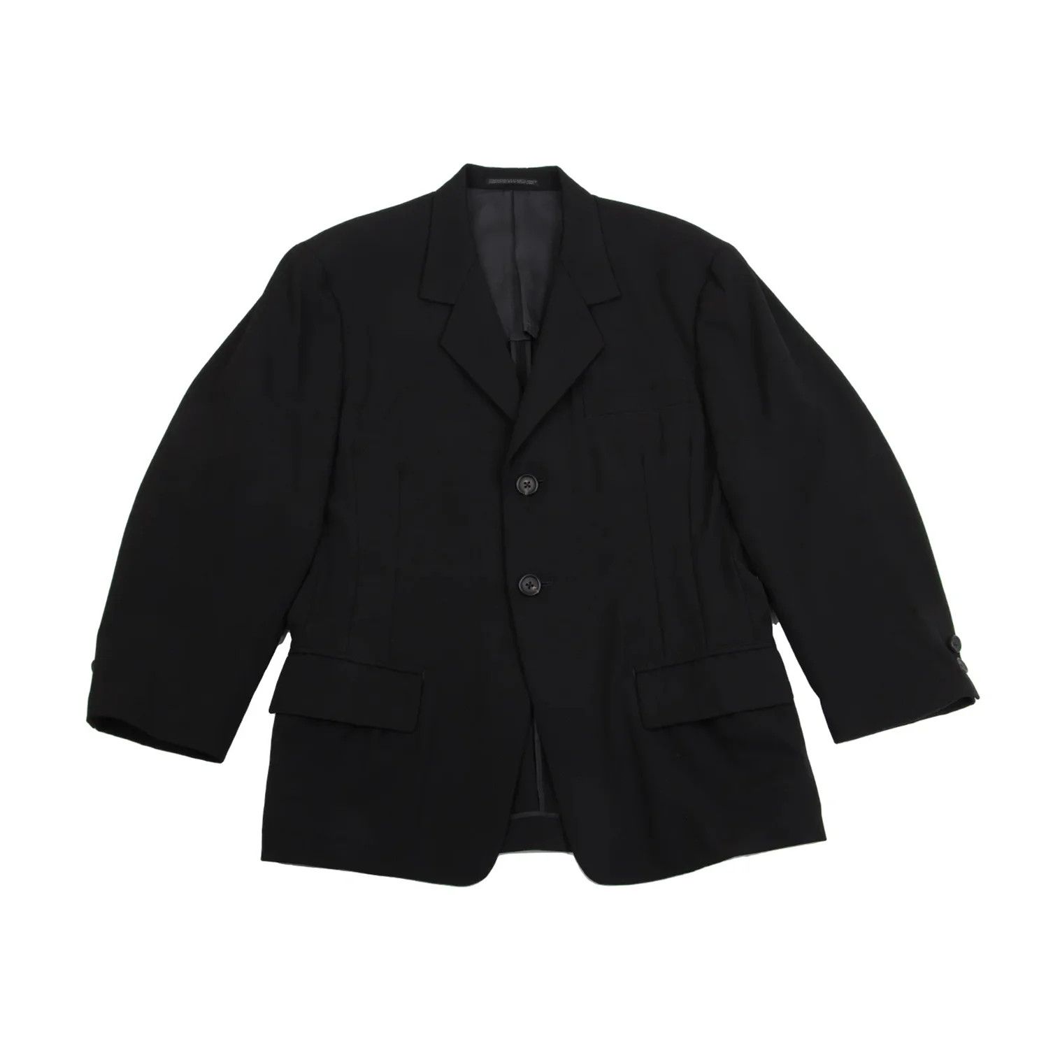 Yohji Yamamoto Yohji Yamamoto Wool Gabardine Jacket Black S Size US S / EU 44-46 / 1 - 1 Thumbnail