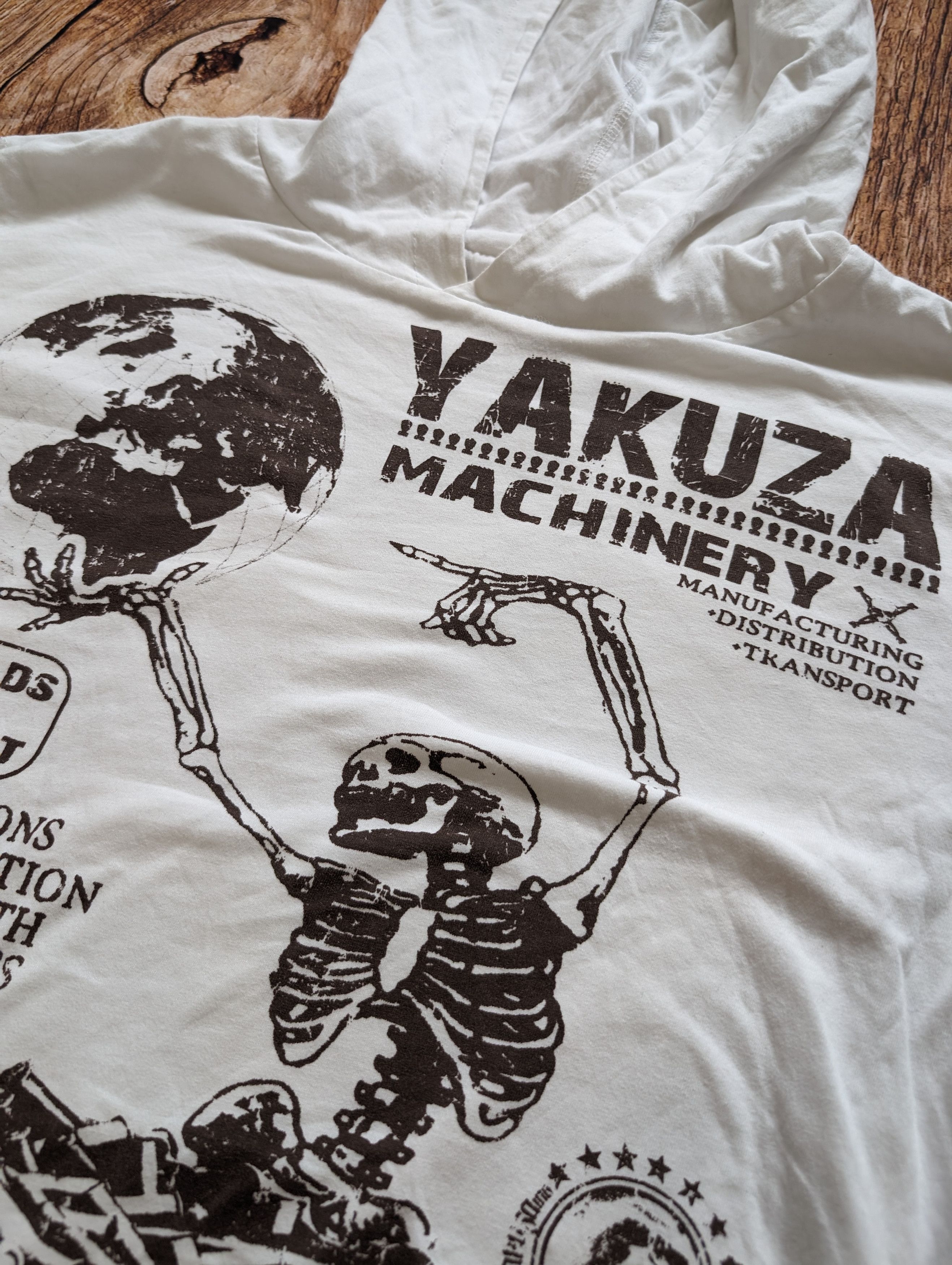 Japanese Brand × Vintage White Yakuza machinery reversible hoodie Size US M / EU 48-50 / 2 - 2 Thumbnail