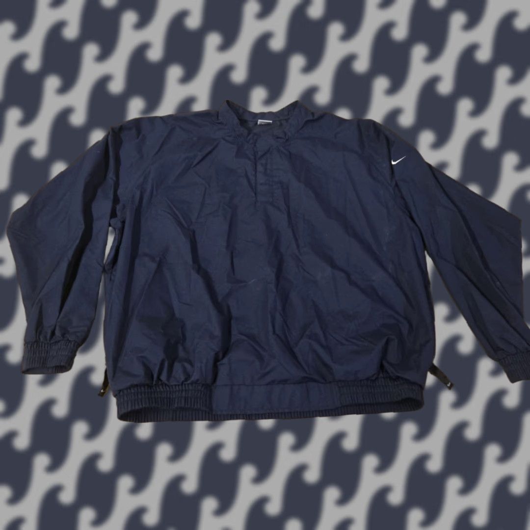 Nike Nike Jacket Windbreaker Mens XL Navy Blue Pullover Elastic Hem Pockets Activewear Slim Fit Sportswear Size US XL / EU 56 / 4 - 1 Thumbnail
