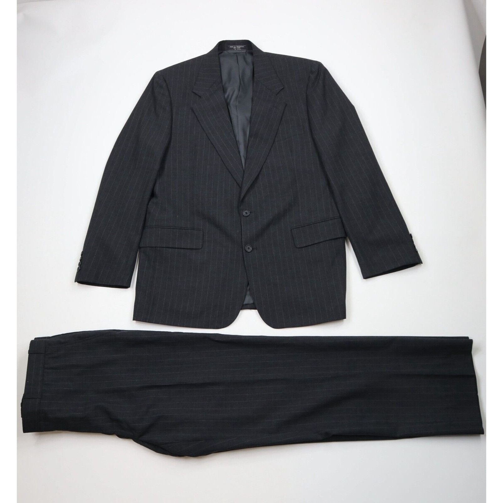 Vintage Vintage 70s Savile Row Hardy Amies Pinstriped Wool Suit Size 44L - 1 Thumbnail