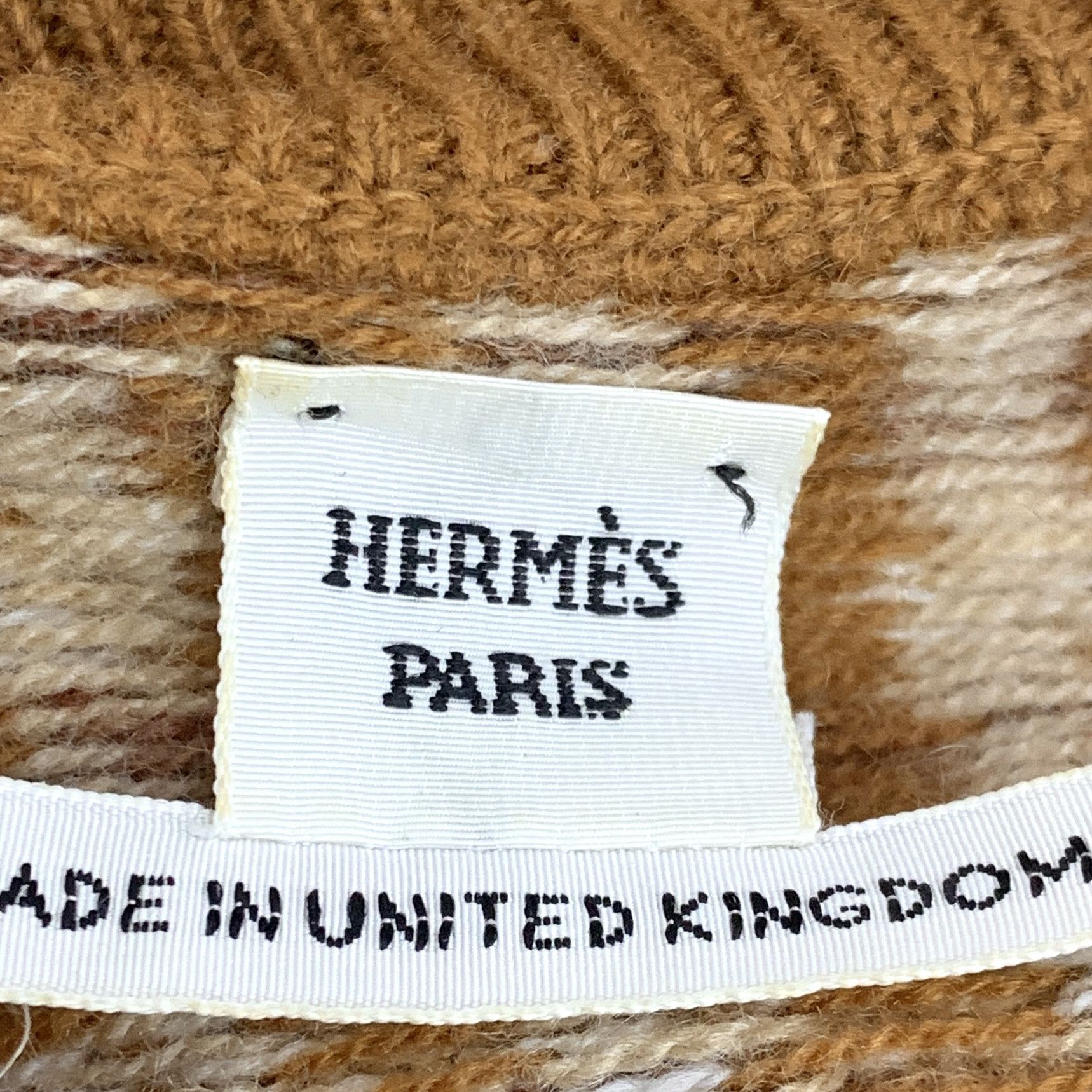 Hermes Hermes Houndstooth Cashmere Sweater Brown (34) Size XXS / US 00 / IT 34 - 6 Thumbnail