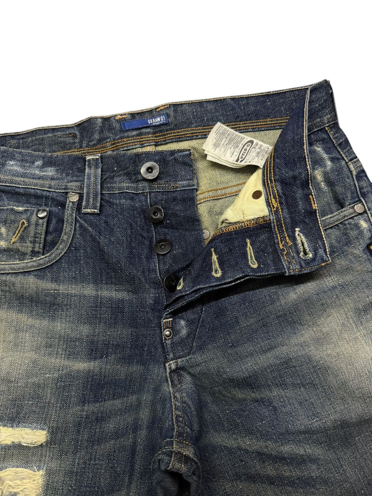 G-Star Vintage G-Star RAW 3301 Attacc Straight Distressed Denim 31 Size US 31 - 9 Thumbnail