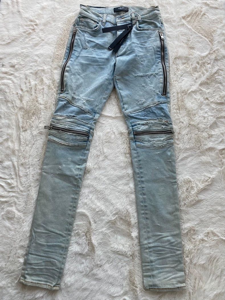 Amiri Amiri Washed Blue Destroyed mx2 Jean Size US 32 / EU 48 - 1 Thumbnail