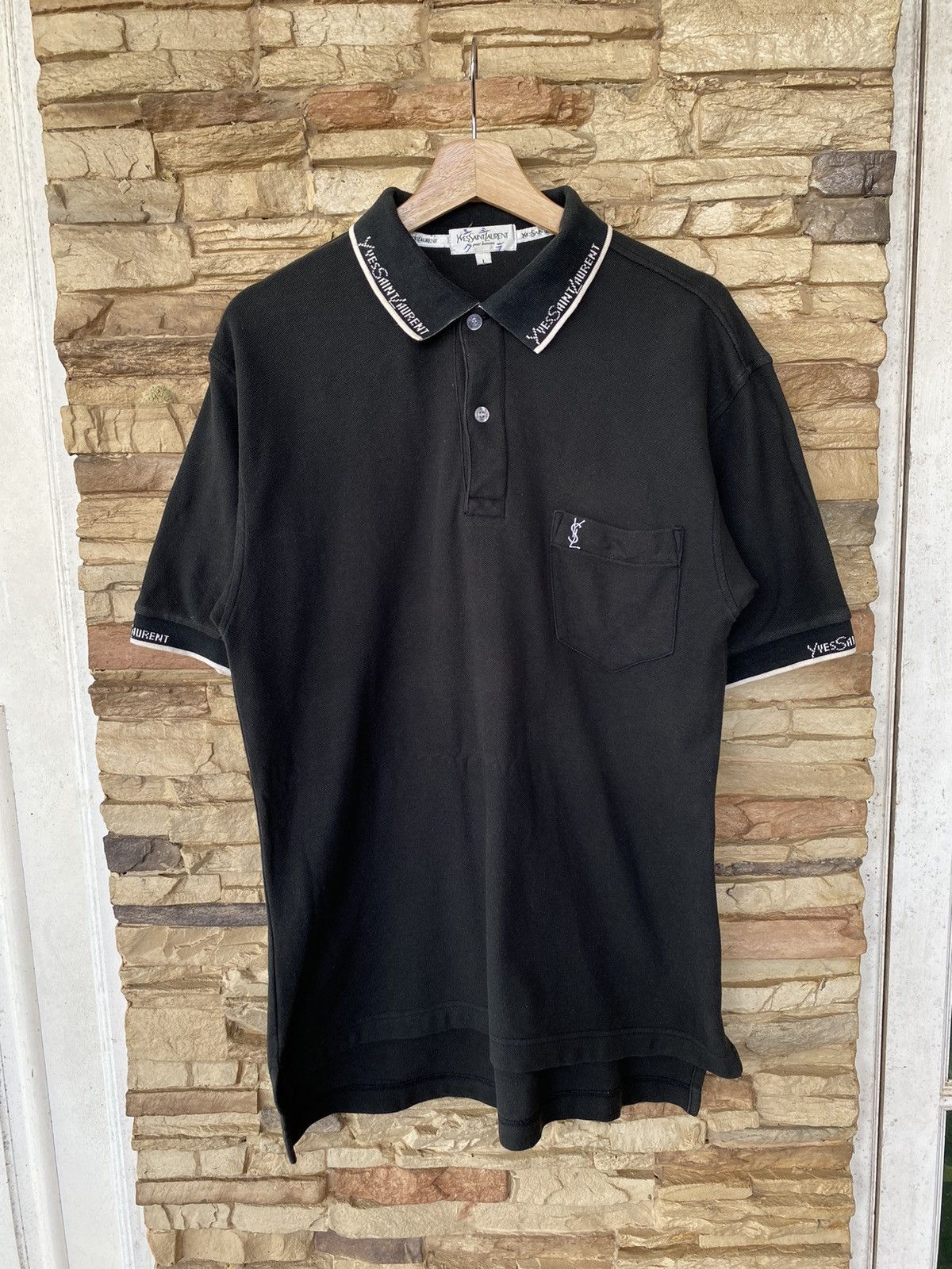 Yves Saint Laurent Vintage Yves Saint Laurent Pour Homme Polo Shirt Size US L / EU 52-54 / 3 - 2 Thumbnail