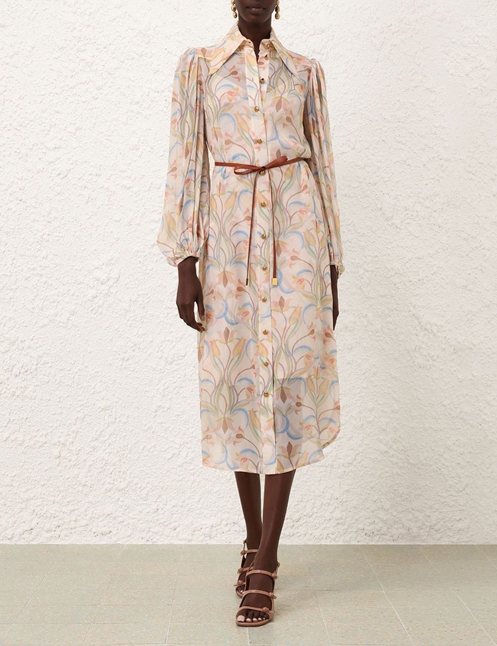 Zimmermann oc11z0825 Pavilion Midi Tunic Dress in Multicolor Size S / US 4 / IT 40 - 2 Thumbnail