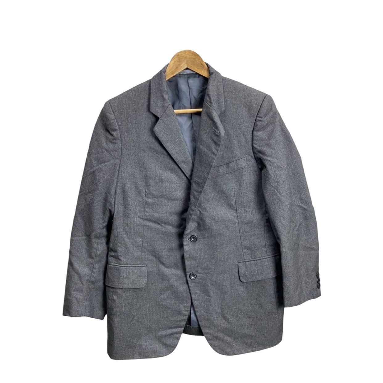Burberry Burberrys Vintage Charcoal Gray 2-ButtonTailoredBlazerJacket Size US M / EU 48-50 / 2 - 1 Thumbnail
