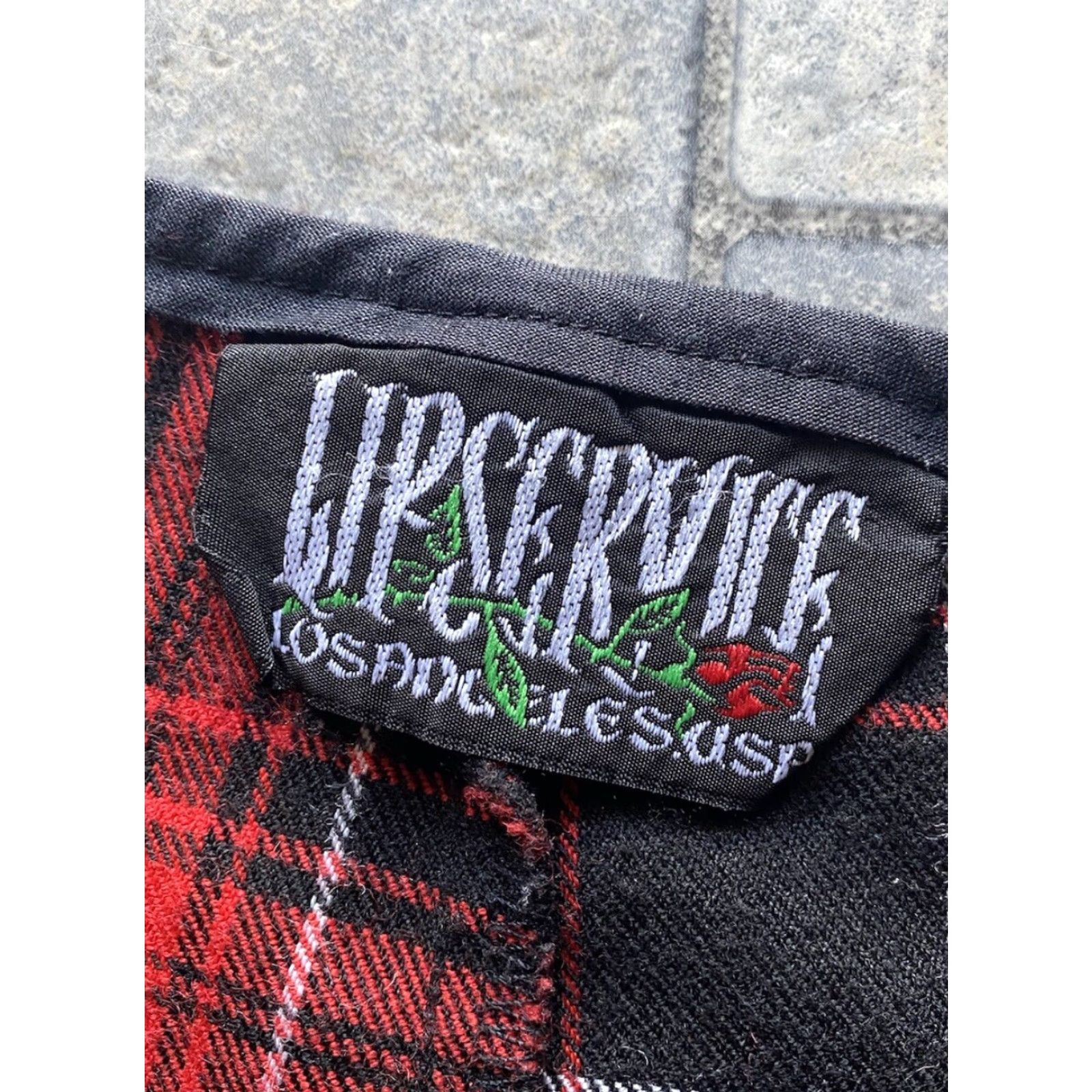 Lip Service VINTAGE Lip Service Los Angeles MEDIUM Red Black Plaid Mini Skirt Made In USA Size 32" / US 10 / IT 46 - 3 Thumbnail