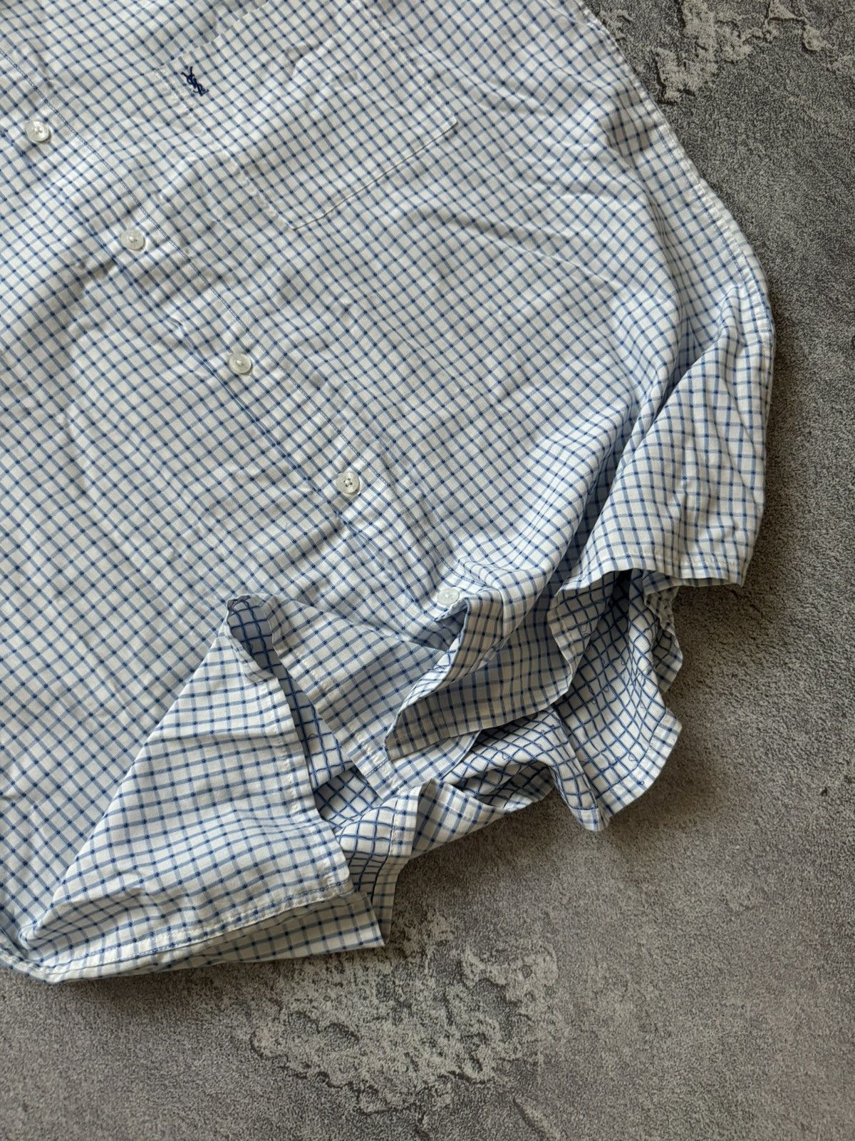 Vintage × Yves Saint Laurent YvesSaintLaurent YSL XL checkered shirt button up polo tee Size US XL / EU 56 / 4 - 4 Thumbnail
