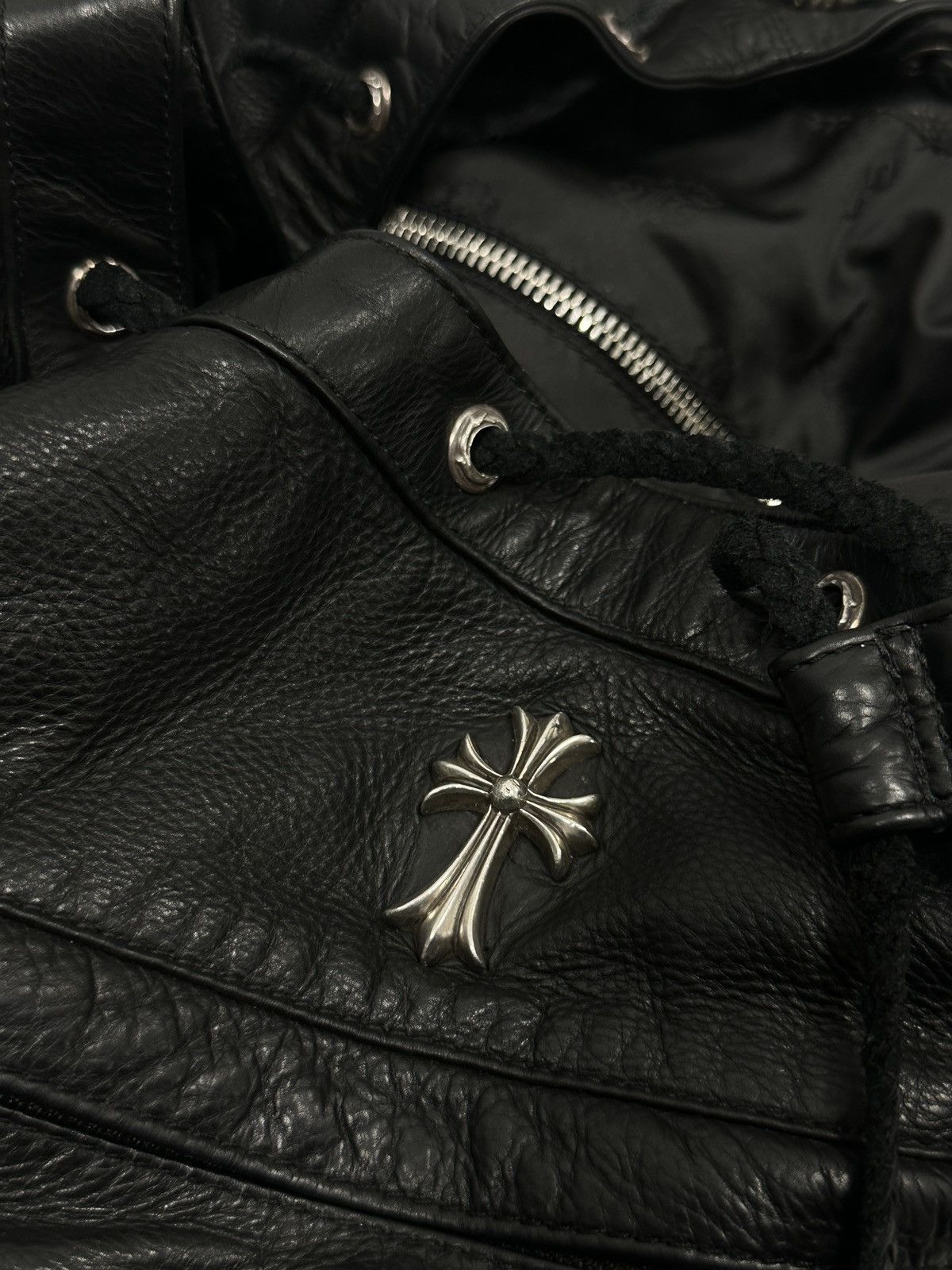 Chrome Hearts Chrome Hearts Flooded Leather Patch Drawstring Backpack Size ONE SIZE - 19 Thumbnail
