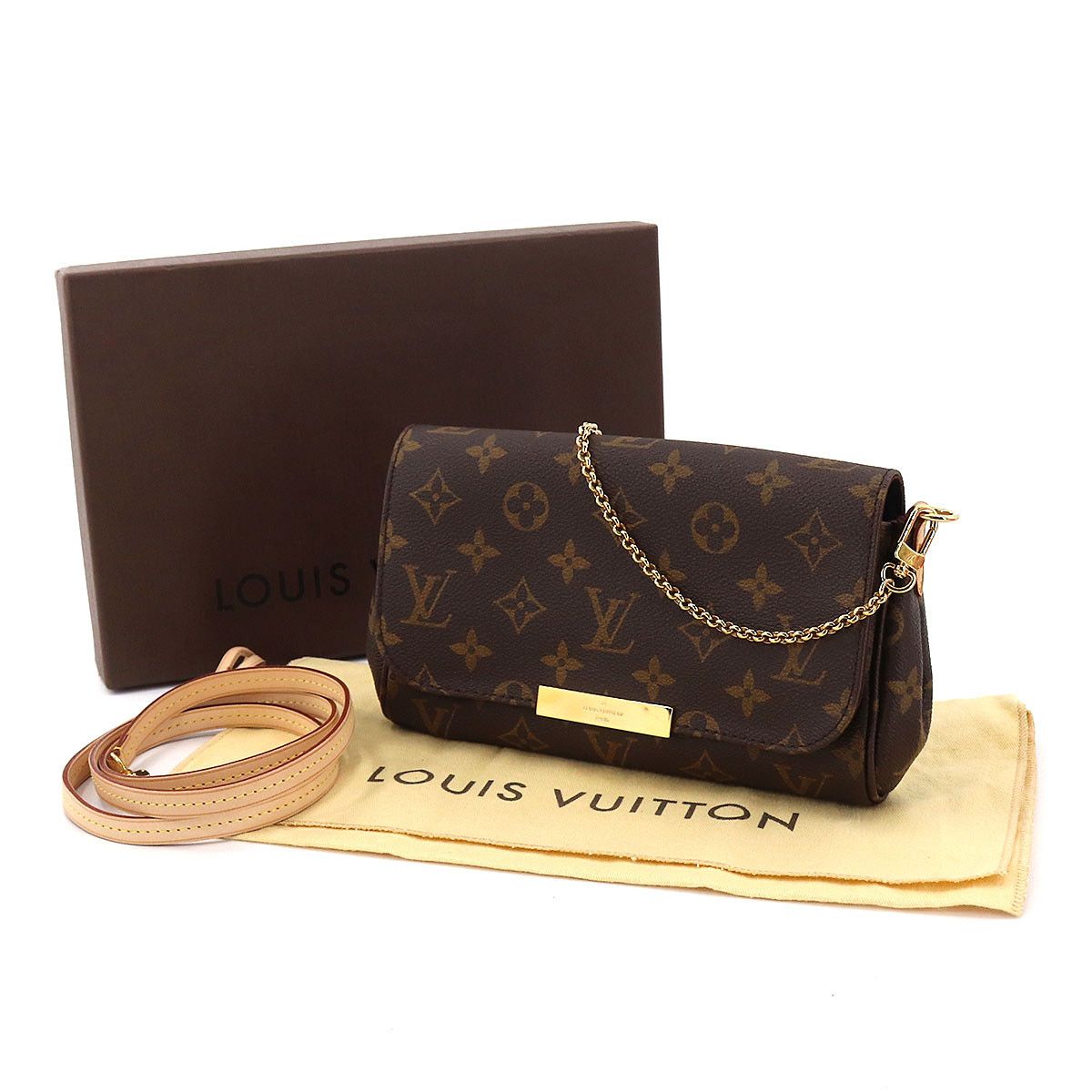 Louis Vuitton Monogram Favorite PM Shoulder Bag Brown