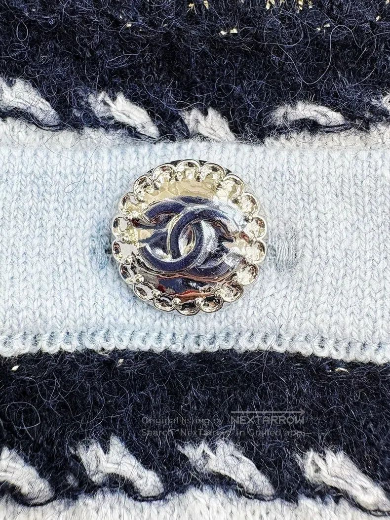 Chanel Chanel 22B spring and summer blue and white gold striped k Size 24" / US 00 / IT 34 - 4 Thumbnail