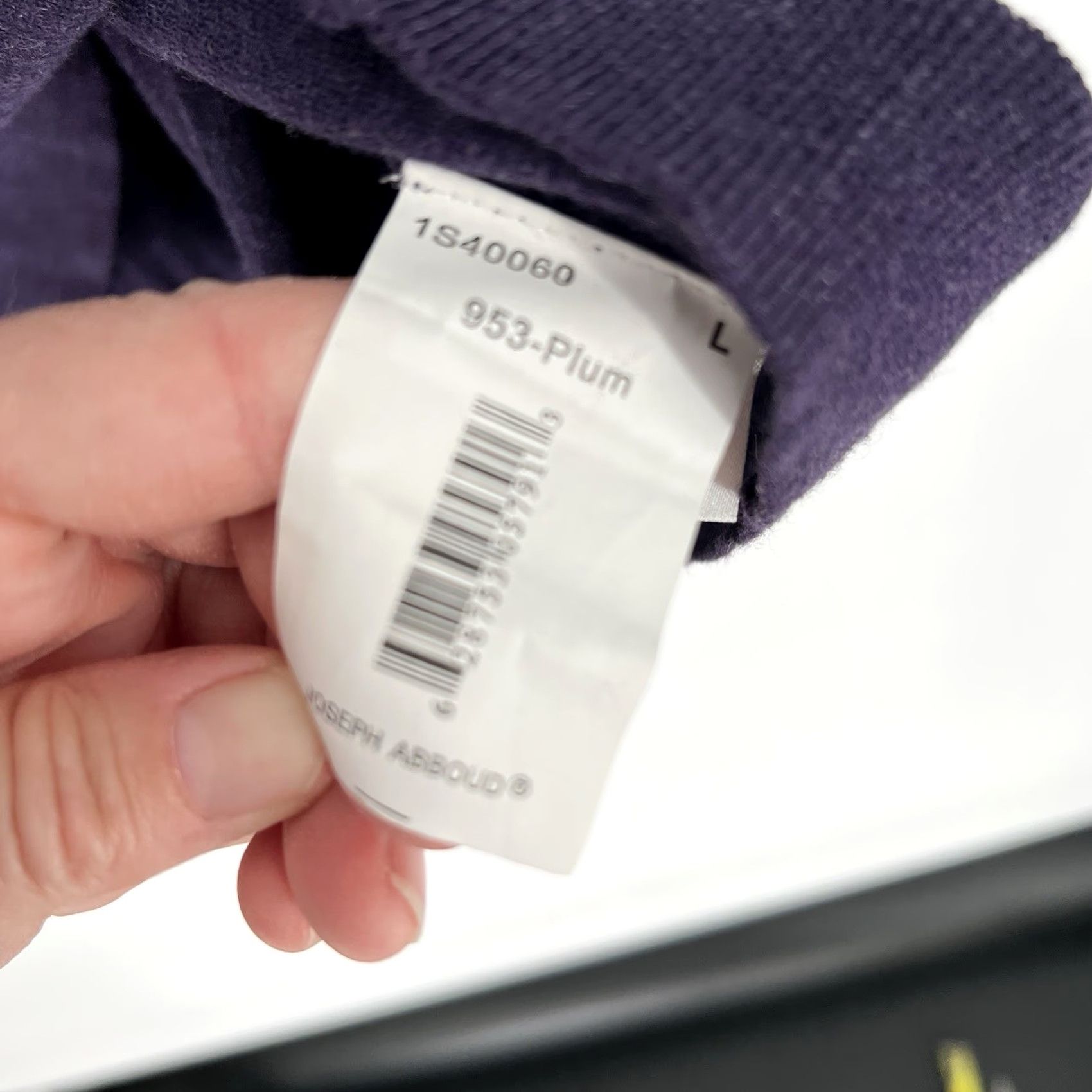 Joseph Abboud Joseph Abboud V-Neck Sweater, Silk Cotton Cashmere Blend, Purple, L, Men, Knit Pullover, Classic, Casual, Business, All Seasons, Hand Wash Only Size US L / EU 52-54 / 3 - 6 Thumbnail
