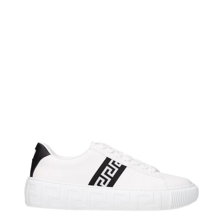 Versace o1y0425 Logo Low-Top Sneakers in White/Black Size US 6 / EU 39 - 1 Thumbnail
