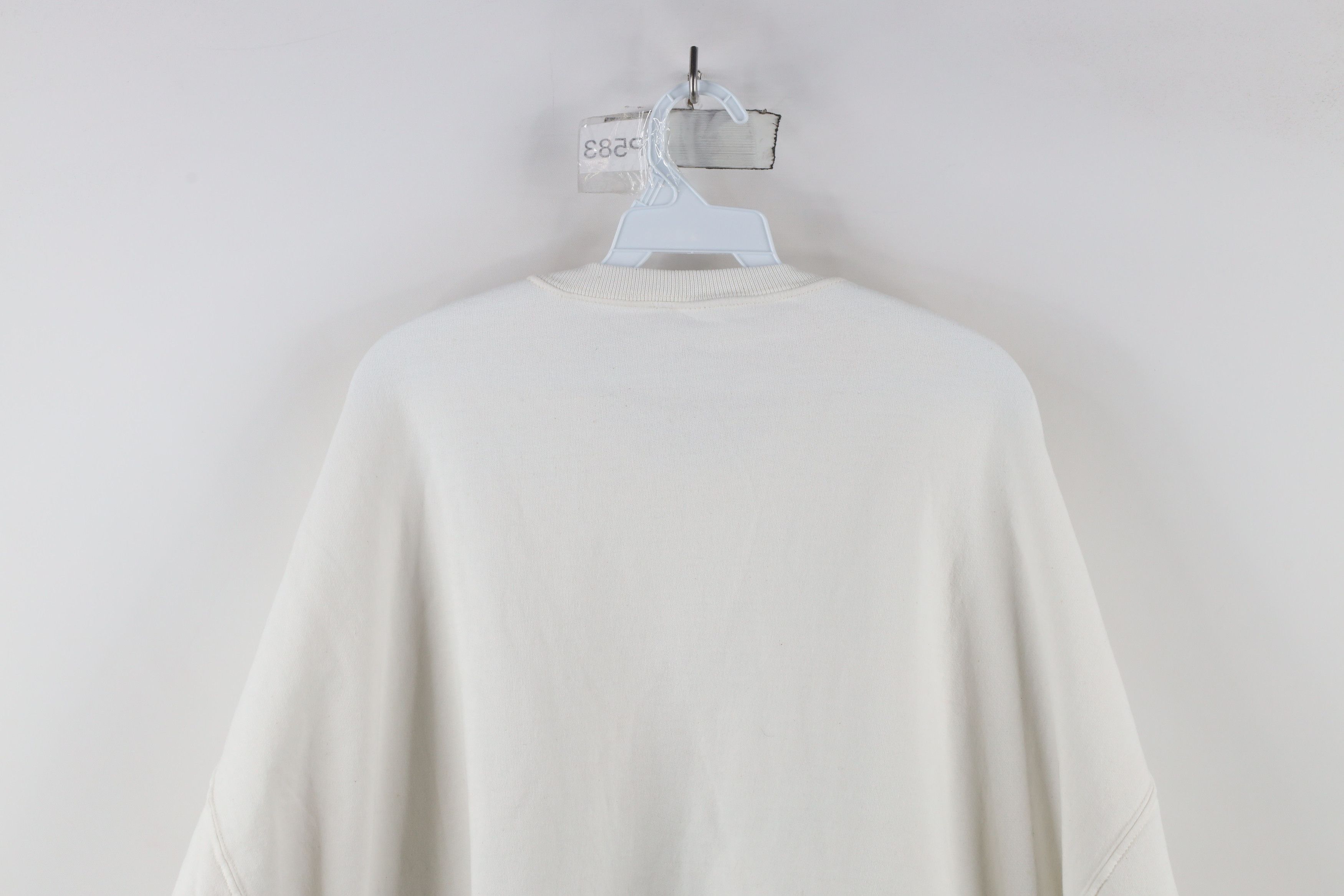 Vintage Vintage 90s Streetwear Blank Crewneck Sweatshirt White Size US XXL / EU 58 / 5 - 11 Thumbnail